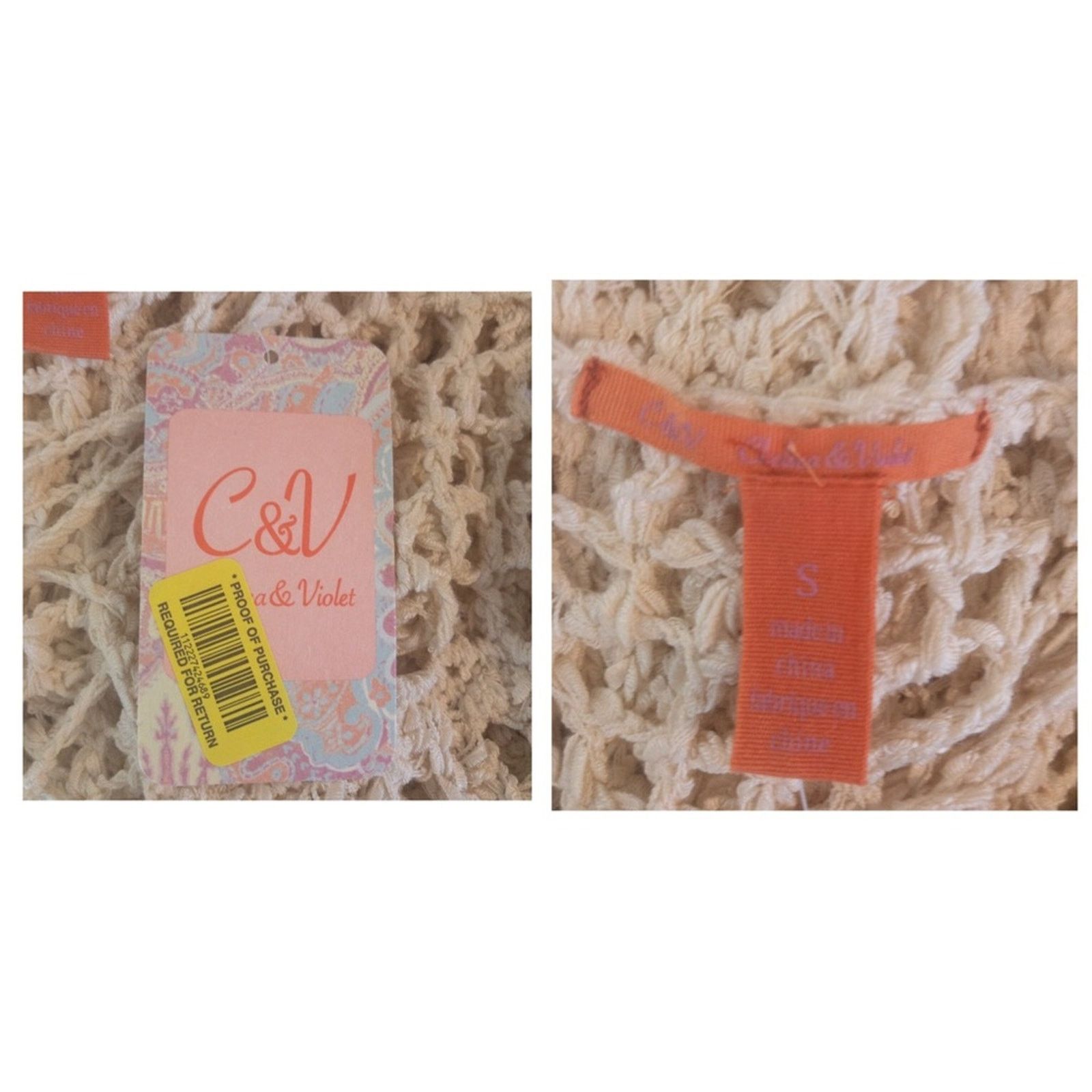 Other NWT Chelsea & Violet C&V Woven Crotchet Sweater Size S / US 4 / IT 40 - 8 Thumbnail