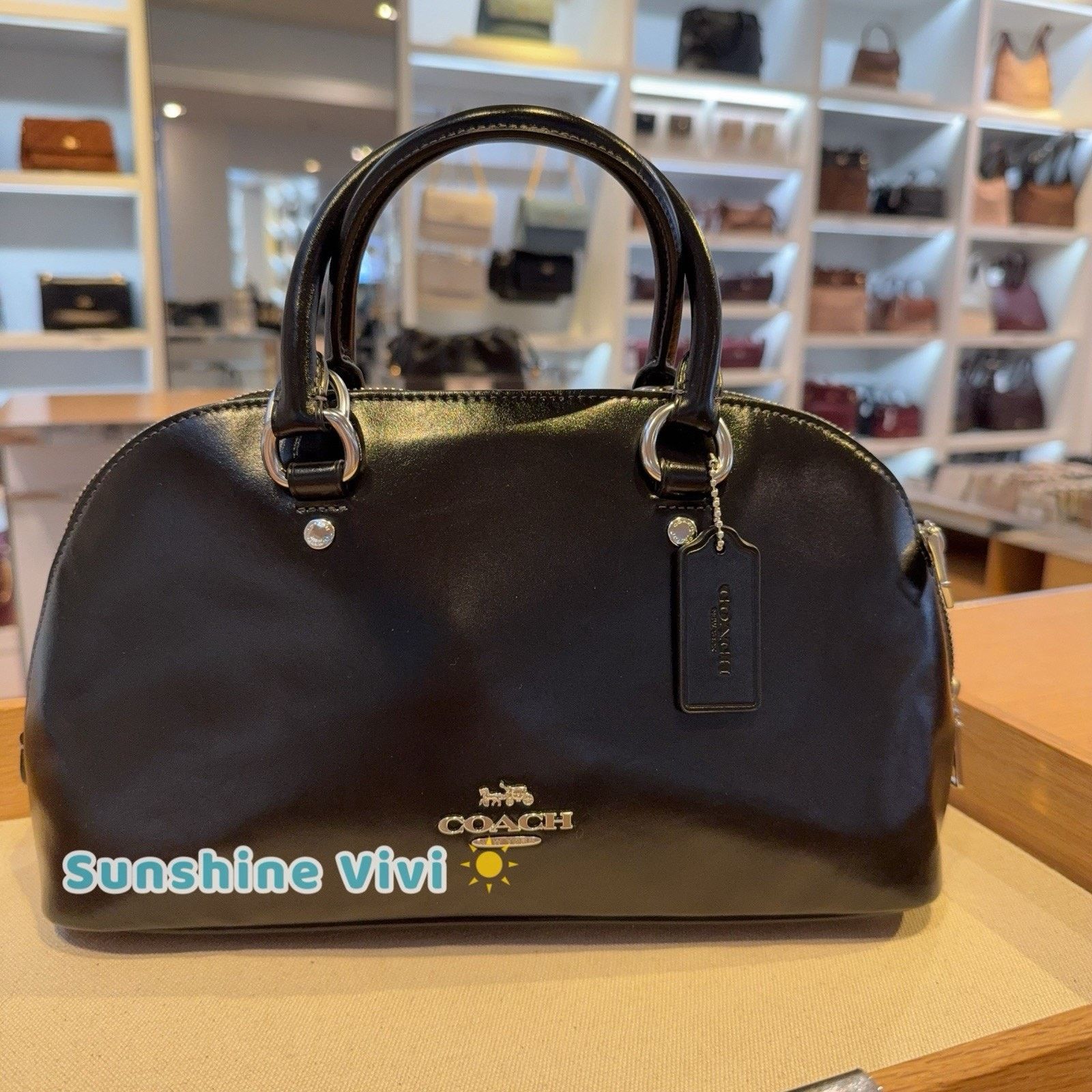 Coach NWT Coach Lara Bag Satchel Leather Handbag CDV19 Black Size ONE SIZE - 7 Thumbnail