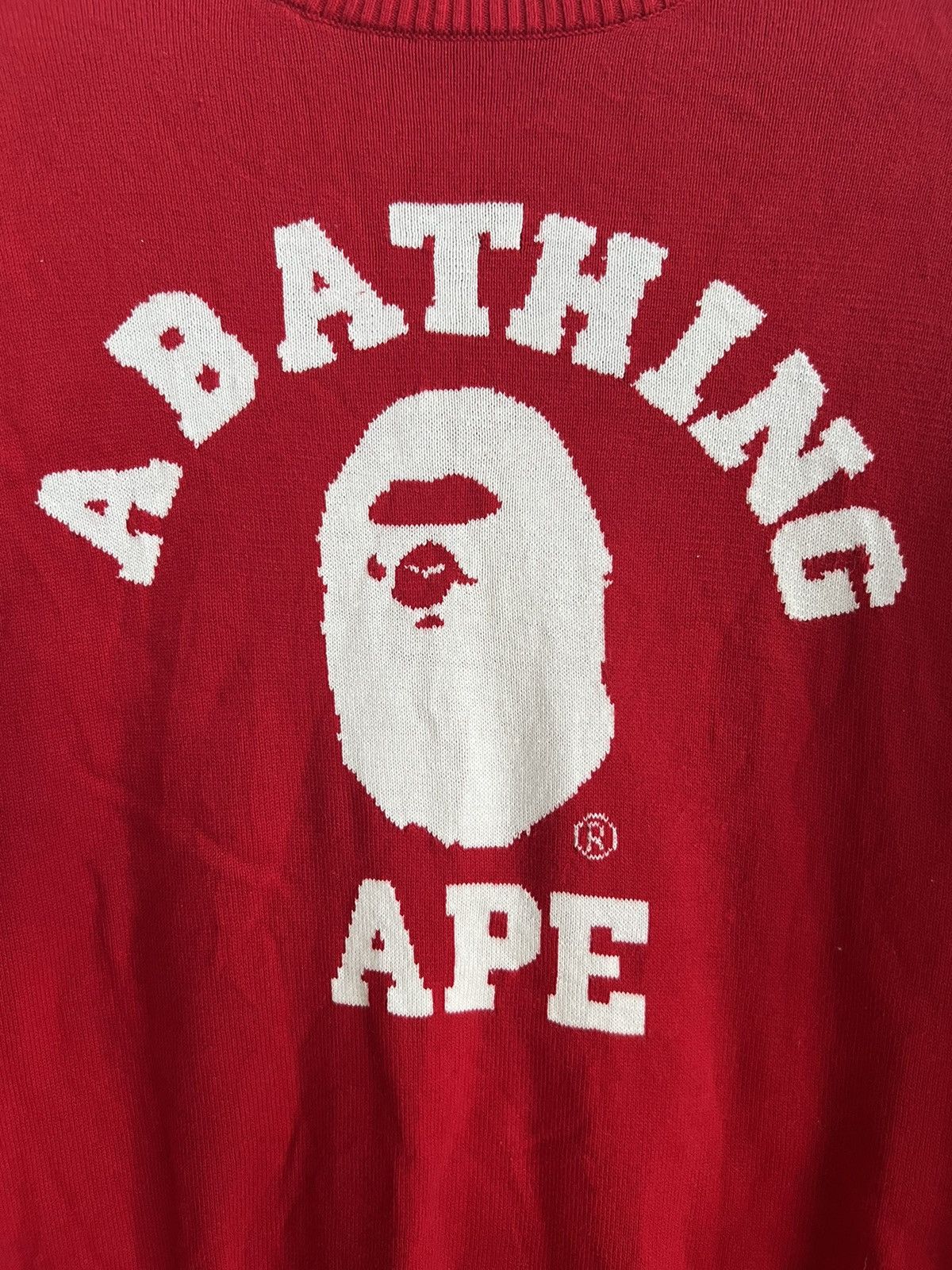 Bape ARCHIVE Bape Head College Knit Sweater Size US M / EU 48-50 / 2 - 4 Thumbnail