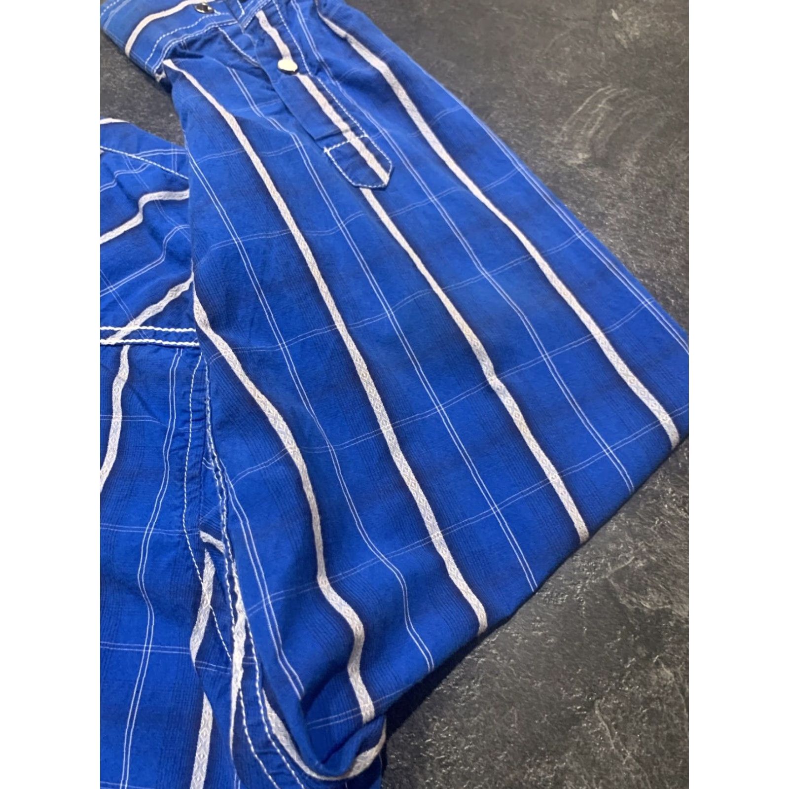 Vintage VINTAGE Rafter C Men's Cowboy Collection Long Sleeve Shirt 2XL Blue Striped Pearl Snap Western Cowboy Rodeo Size US XXL / EU 58 / 5 - 3 Thumbnail