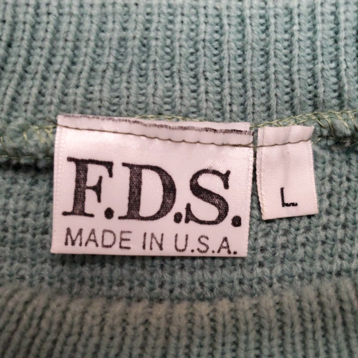 Vintage VINTAGE FDS Sweater Men L Green Diamond Geometric Grandpa Core Boxy Y2K 90s Crew Neck Knit Pullover Casual Mens Size US L / EU 52-54 / 3 - 3 Thumbnail