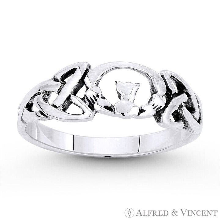 Other Irish Claddagh Heart & Triquetra Celtic Knot Charm Ring Size ONE SIZE - 1 Preview