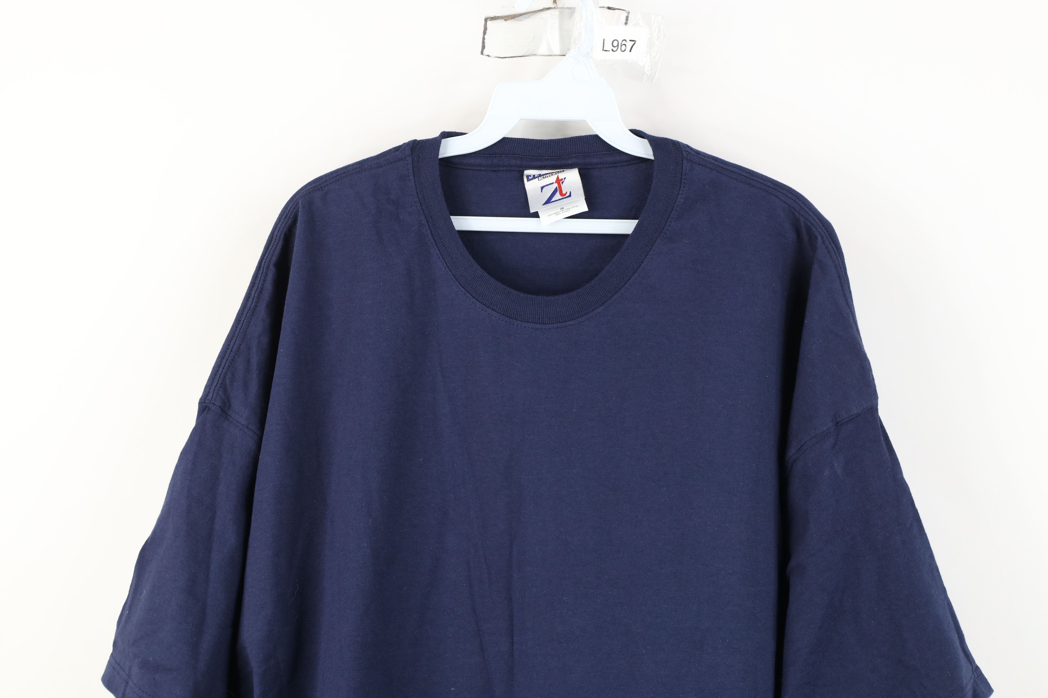 Vintage Vintage 90s Streetwear Heavyweight Cotton T-Shirt Navy Blue Size US XXL / EU 58 / 5 - 2 Thumbnail