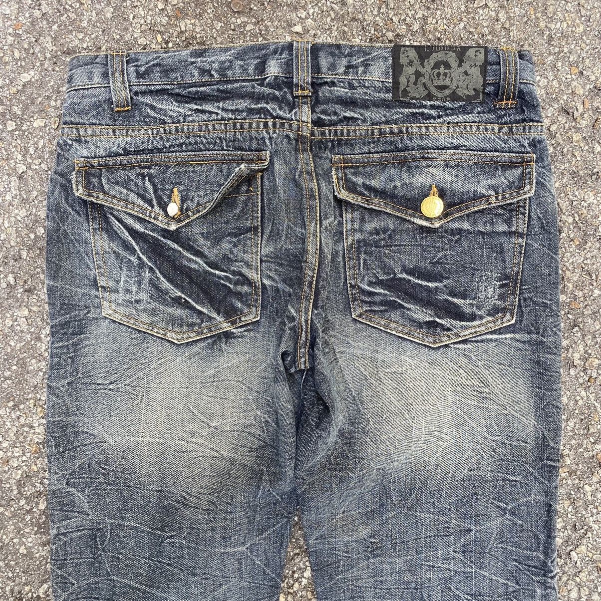 If Six Was Nine Flare Jeans Lowbox Low Rise Distressed Denim Faded Boot Cut Size US 31 - 12 Thumbnail