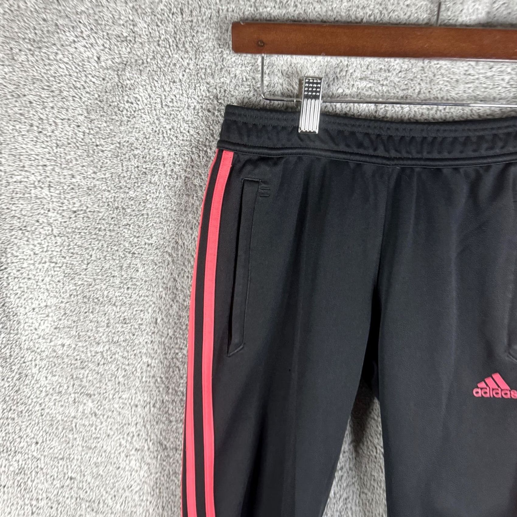 Adidas Adidas Climacool Track Pants Mens XS Black Pink 3 Stripe Zip Ankle Athletic Size US 27 - 2 Thumbnail