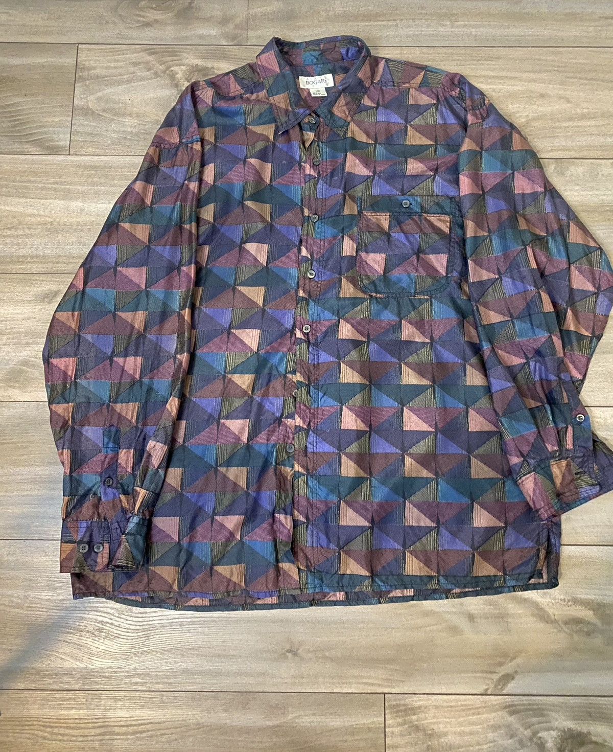 Other × Vintage Vintage Bogari, 100% silk button down, Men’s dress shirt, XL Size US XL / EU 56 / 4 - 1 Thumbnail