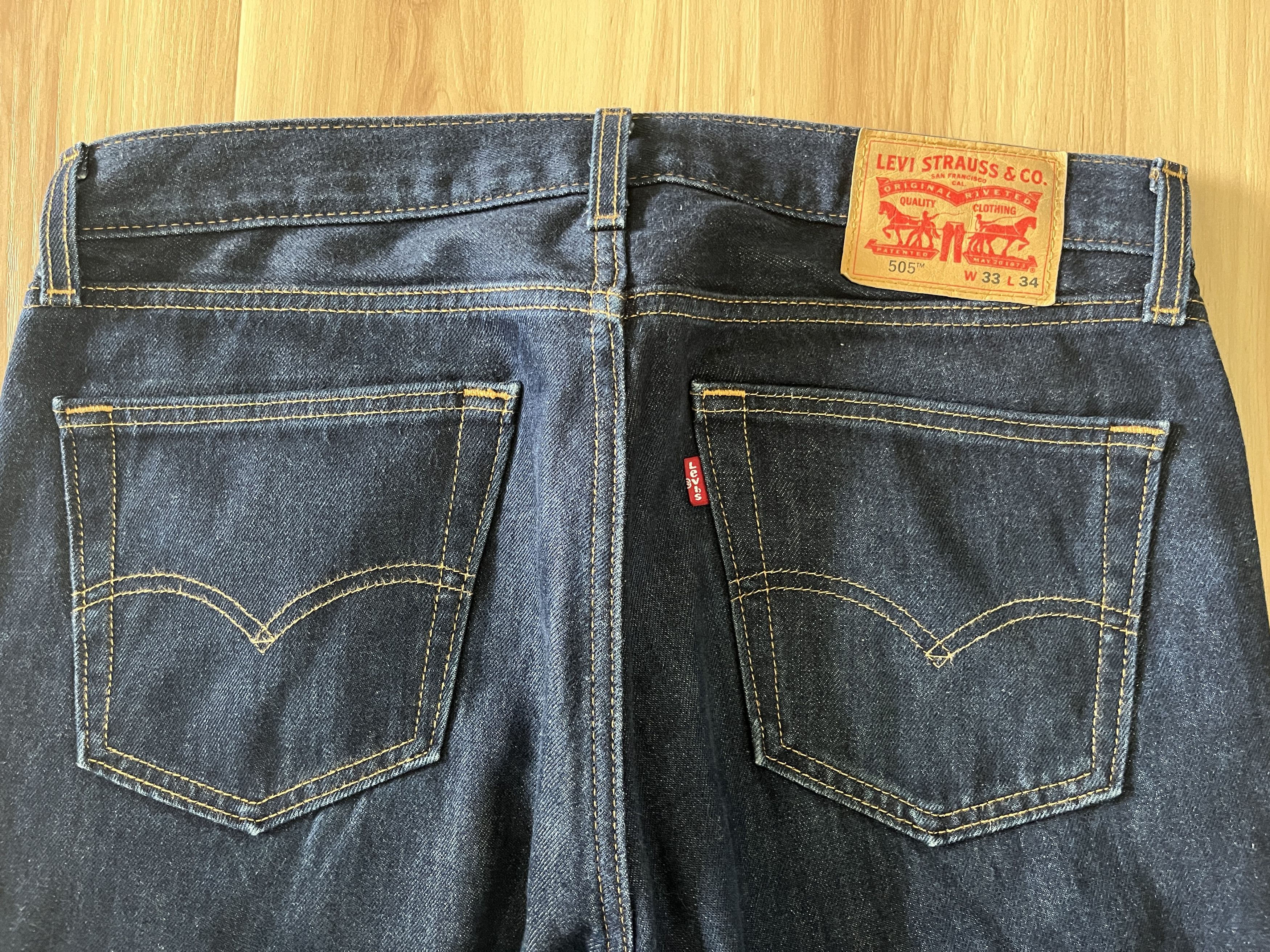 Levi's Levis 505 Blue Jeans Regular Fit Straight Leg 33x34 Size US 33 - 4 Thumbnail