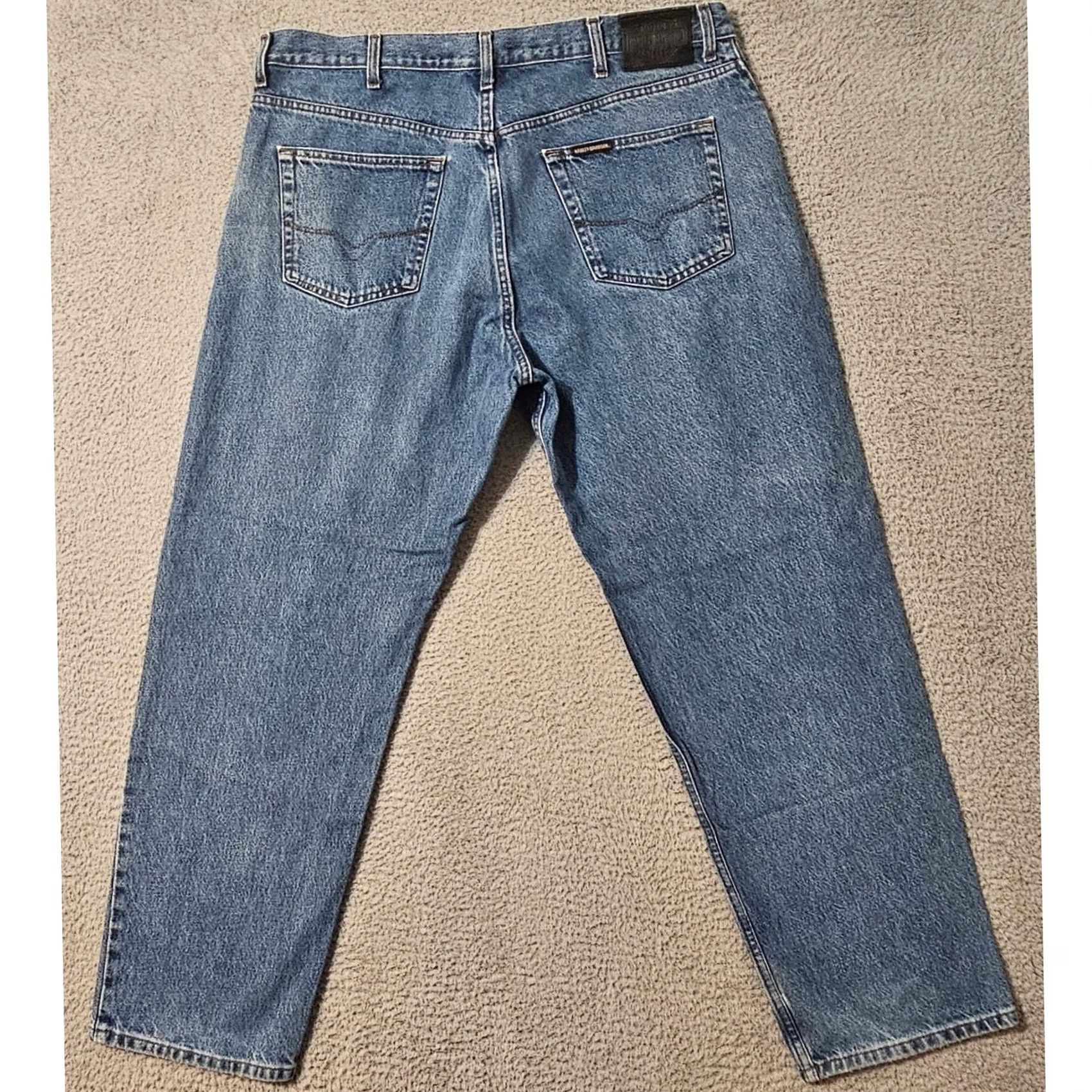 Harley Davidson Harley-Davidson Jeans Mens 40 x 32 Straight Blue Denim Cotton Motorcycle Biker Clothing Mens Jeans Blue Straight 40x32 Size US 40 / EU 56 - 2 Thumbnail