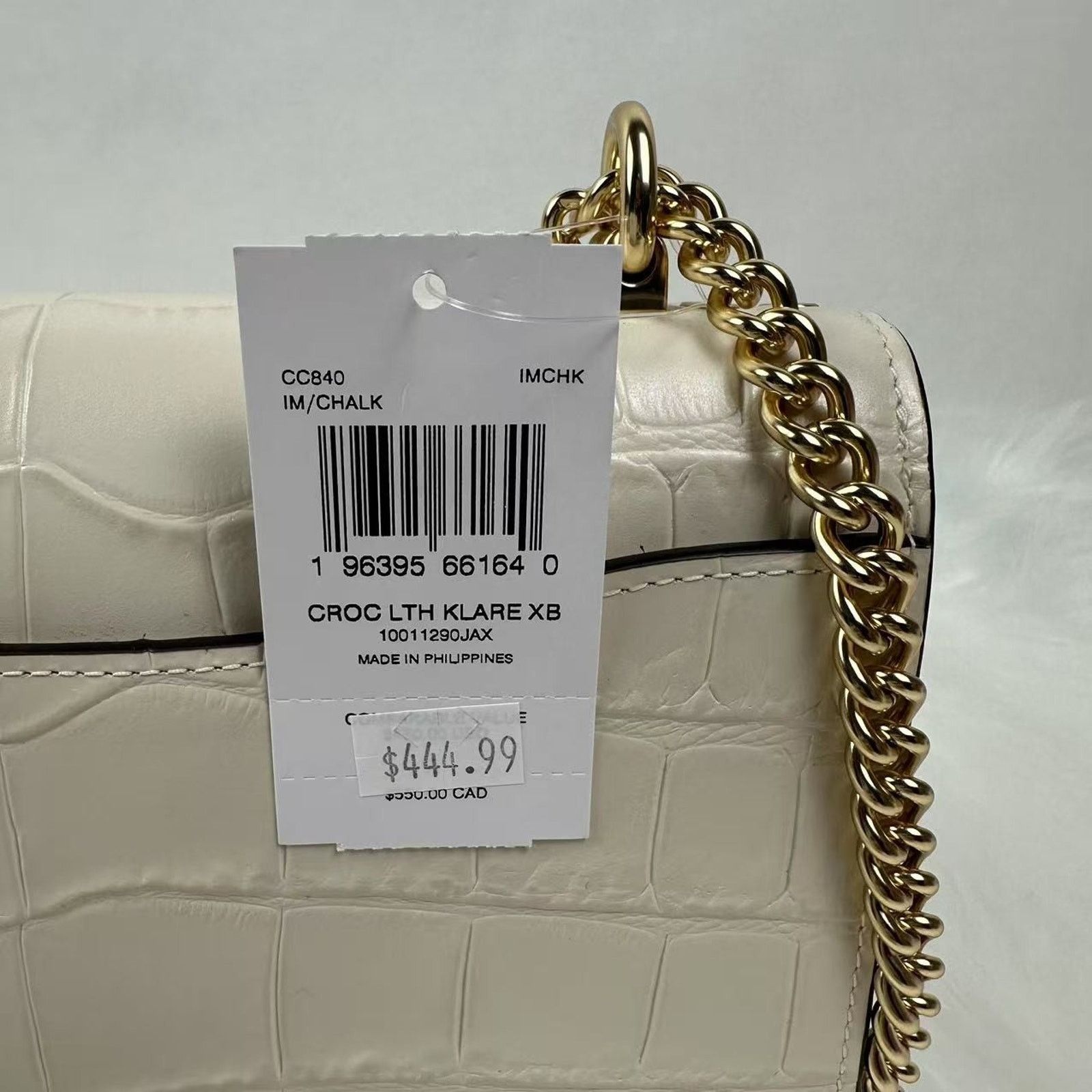 Coach Coach Klare Crossbody Crocodile-embossed Leather Gold/Chalk Size ONE SIZE - 6 Thumbnail
