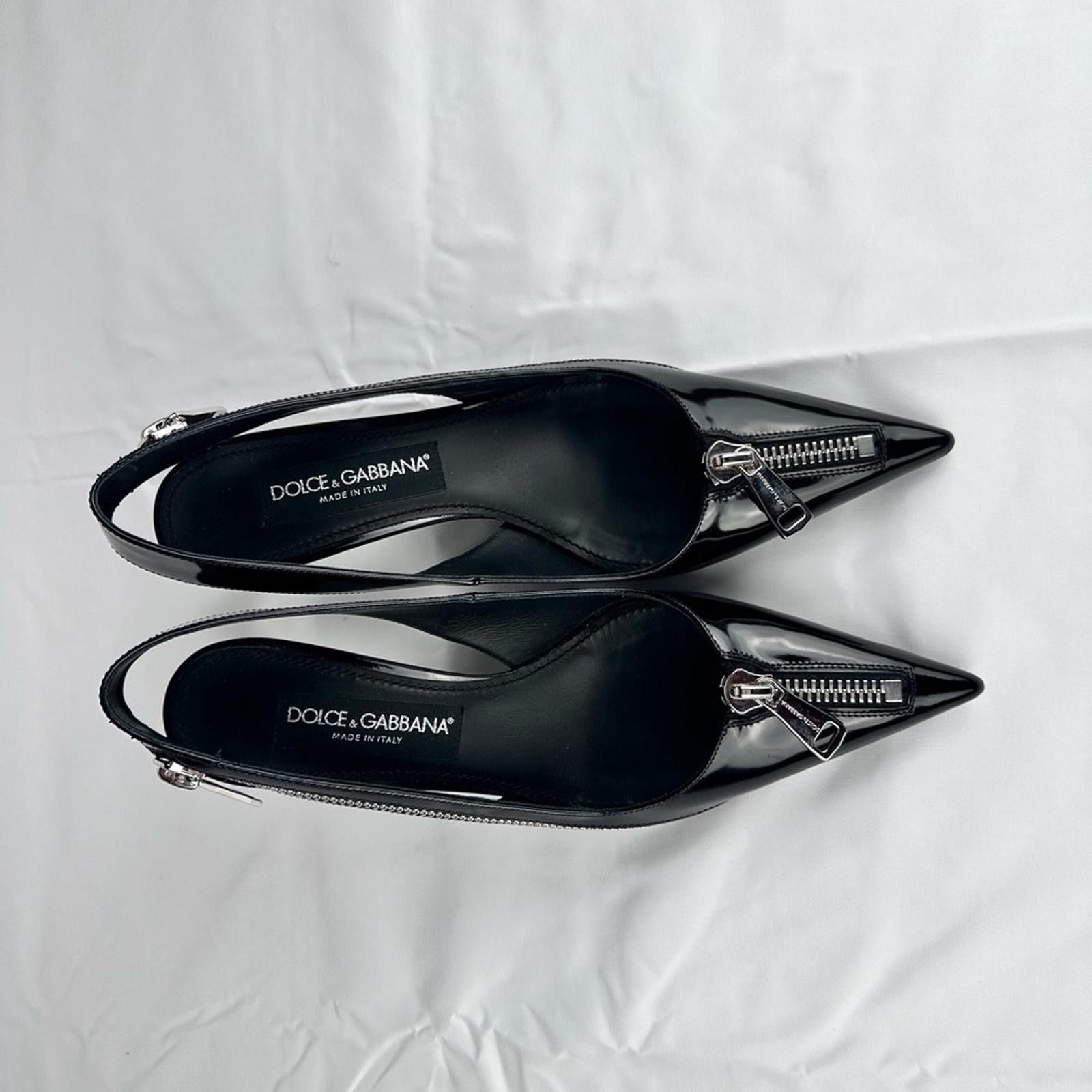 Dolce & Gabbana Dolce & Gabbana Black Patent Heels with Zipper - New - EU 39 Size US 9 / IT 39 - 4 Thumbnail