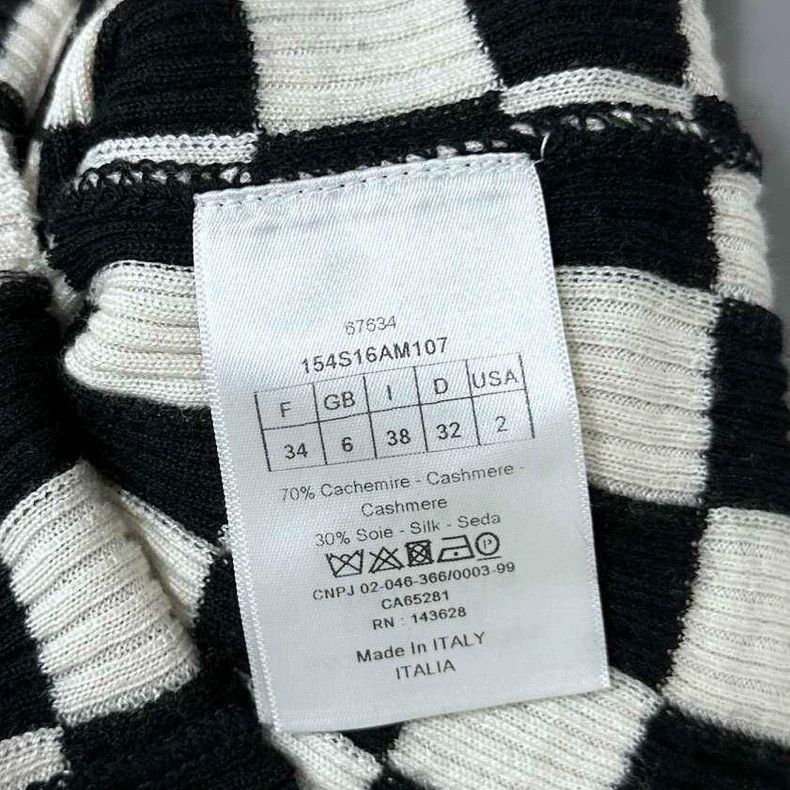 Dior Black and White Checkered Short Sleeve Top-2505 Size XS / US 0-2 / IT 36-38 - 6 Thumbnail