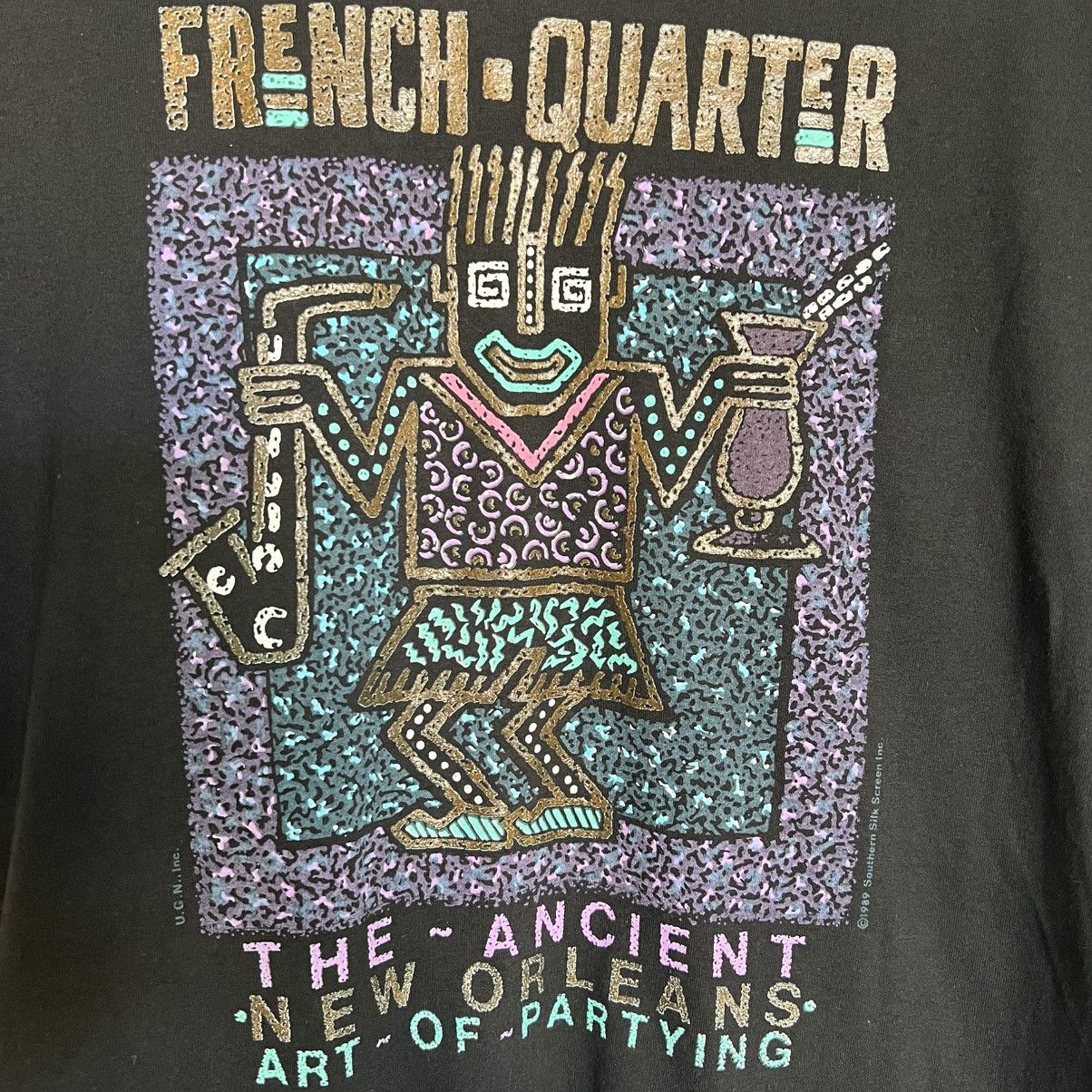 Vintage Vintage French Quarter T-Shirt - Made in USA -Single Stitch Size US L / EU 52-54 / 3 - 2 Thumbnail