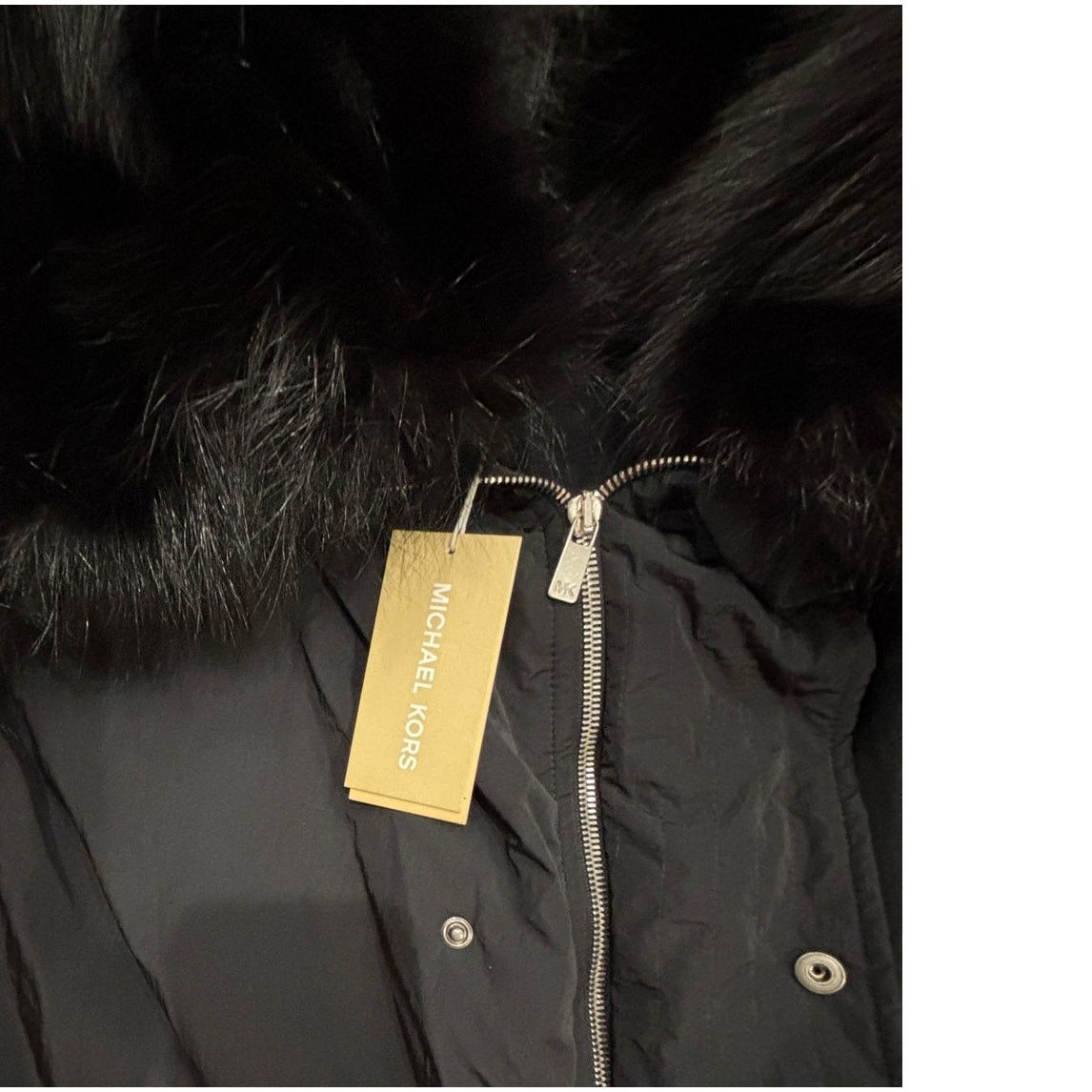 Michael Kors *R37 MICHAEL KORS Women's Faux Fur Winter Coat Black Size 0 Size XS / US 0-2 / IT 36-38 - 7 Thumbnail
