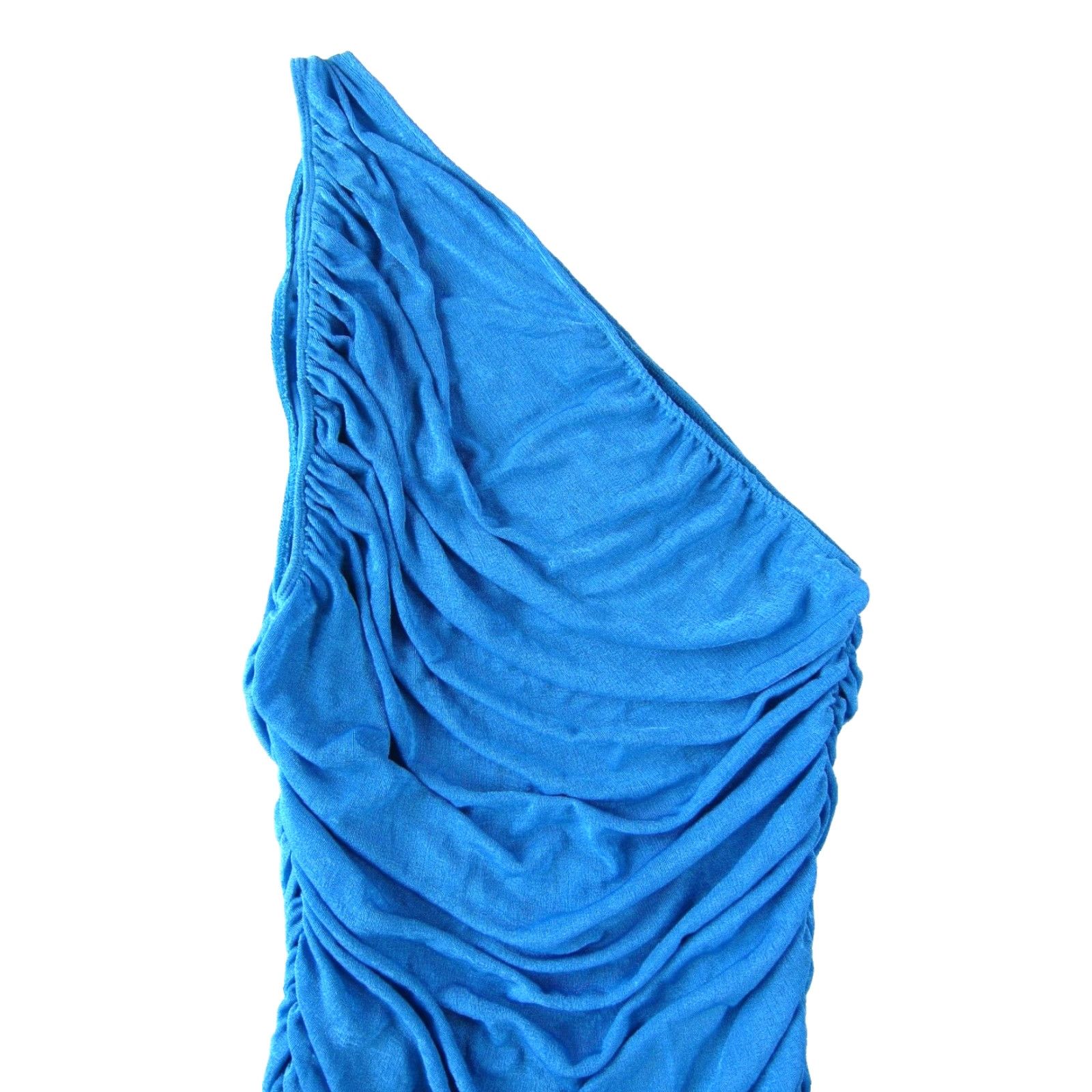 Lioness LIONESS Blue Stretch Ruched Bodycon One Shoulder Mini Goddess Dress XL Size XL / US 12-14 / IT 48-50 - 4 Thumbnail