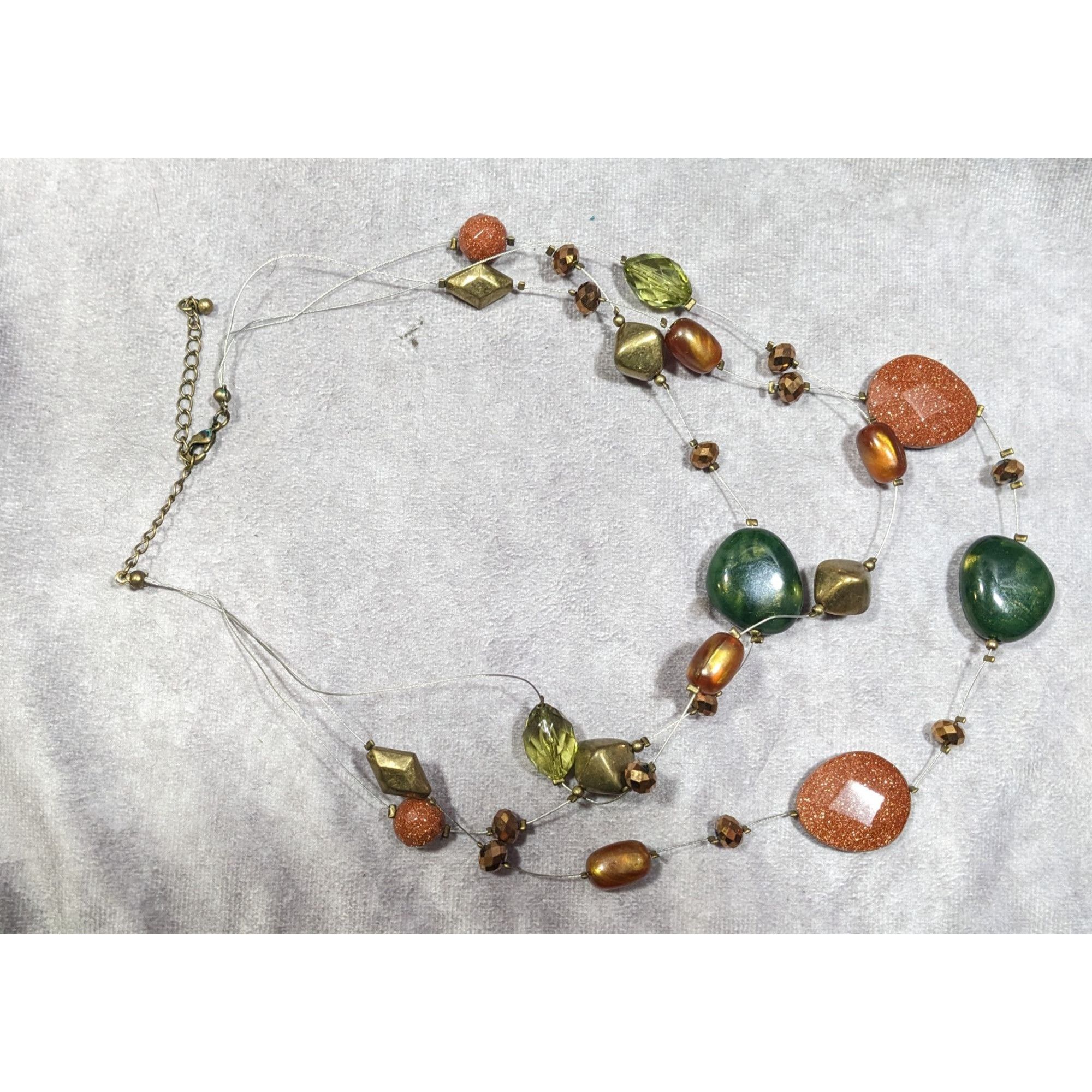 Other Nature Inspired Goldstone And Glass Beaded Statement Necklac Size ONE SIZE - 6 Thumbnail
