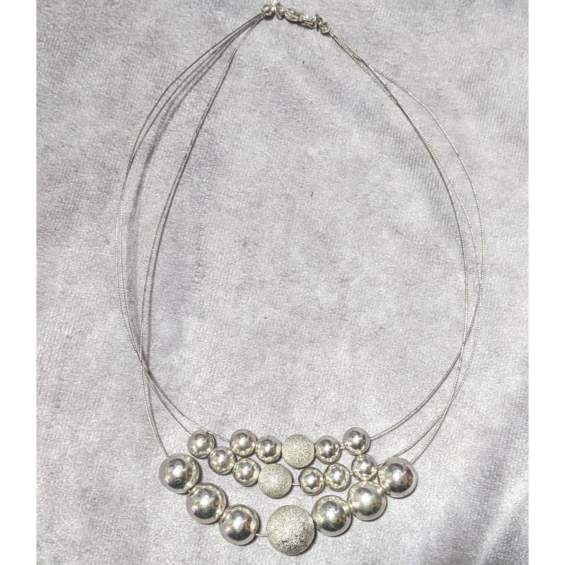 Other Elegant Multilayer Silver Beaded Necklace Size ONE SIZE - 8 Thumbnail