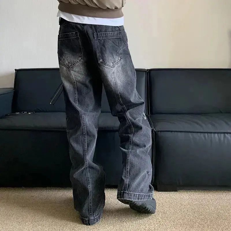 Japanese Brand Rivet Gradient Vintage Washed Straight Leg Jeans Size US 32 / EU 48 - 3 Thumbnail