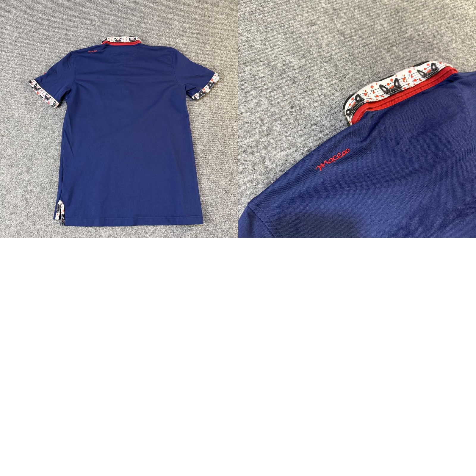 Maceoo Maceoo Polo Shirt Mens S Navy French Bulldog Trim Contrast Collar Red Size US S / EU 44-46 / 1 - 9 Thumbnail