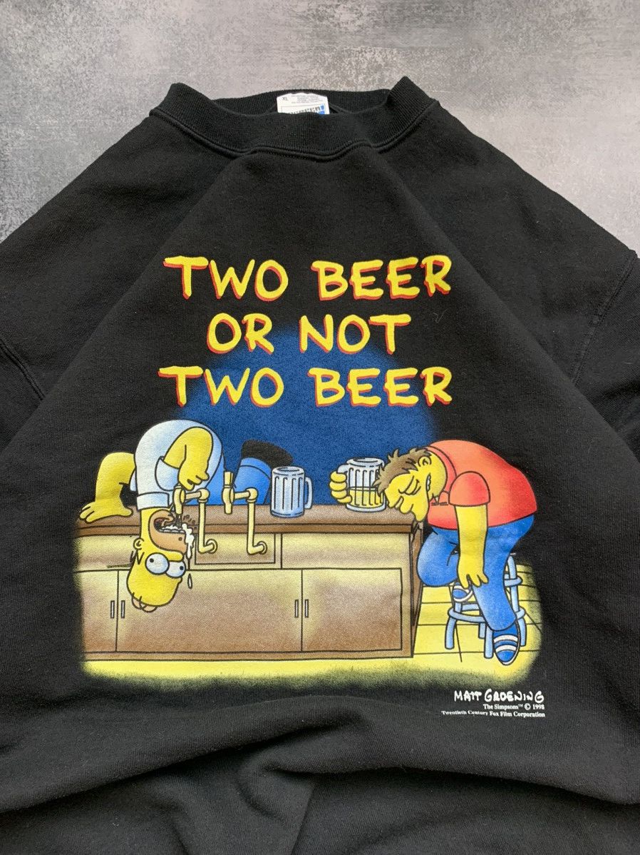 The Simpsons × Vintage Vintage sweatshirt the Simpson “two beer or not two beer” Size US XL / EU 56 / 4 - 7 Thumbnail