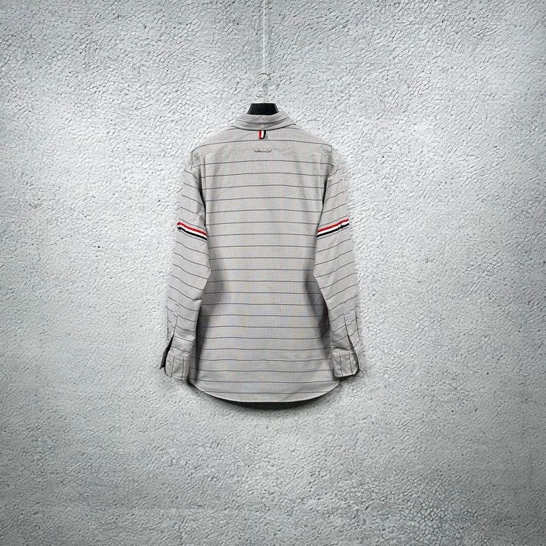 Thom Browne Thom browne Gray fine check double-sleeved long-sleeved shi Size US XXL / EU 58 / 5 - 2 Thumbnail