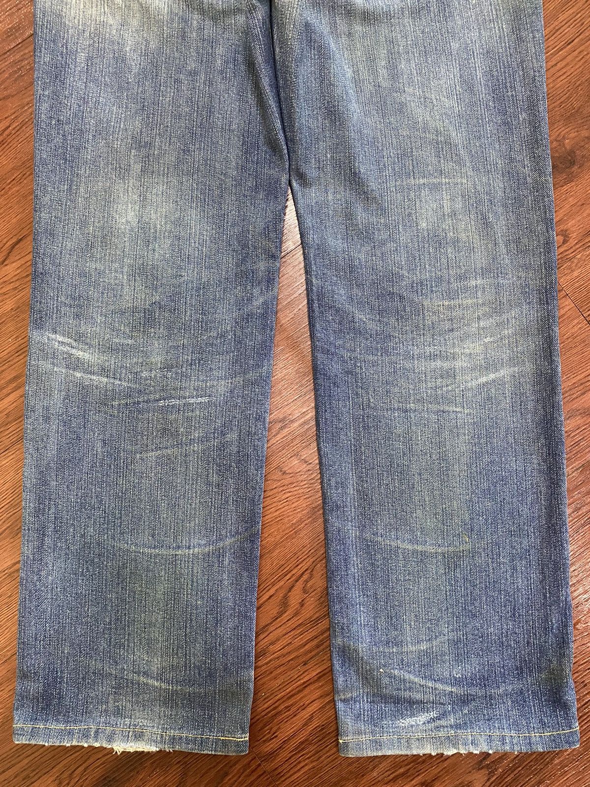 Japanese Brand Vintage Edwin503 Blue Wash Distressed Loose Jeans Size US 31 - 6 Thumbnail
