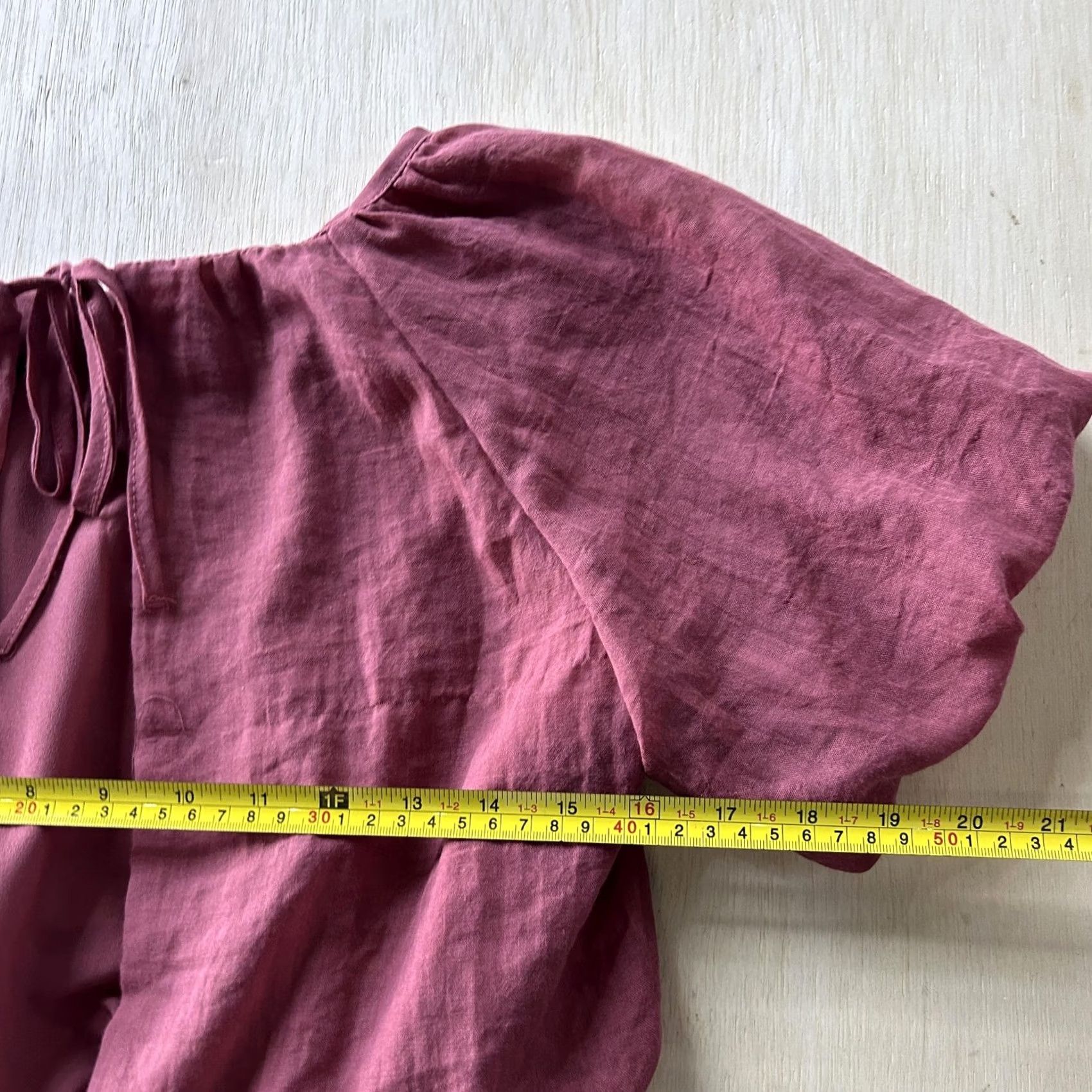 Forever 21 FOREVER 21 Blouse Womens Small Pink Cropped Puff Sleeve Open Back Tie Hem Top Size S / US 4 / IT 40 - 6 Thumbnail