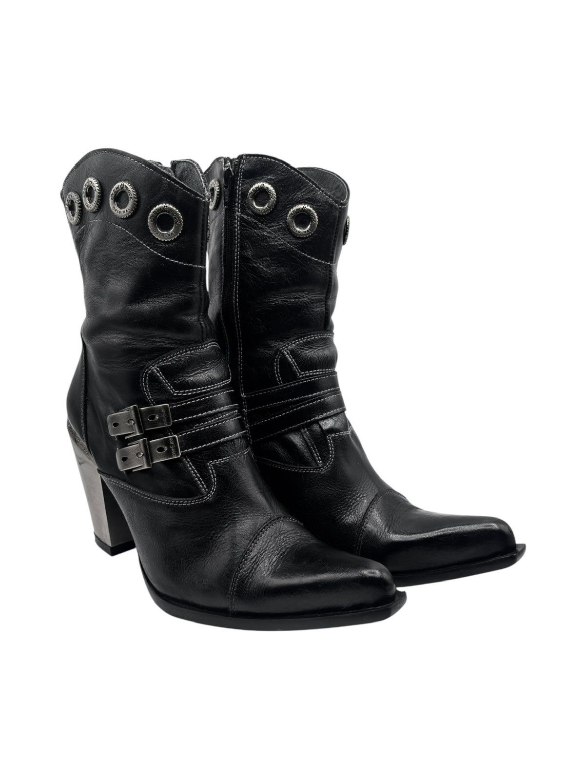 New Rock Vintage New Rock leather witch heels Size 40 Size US 10 / IT 40 - 1 Thumbnail