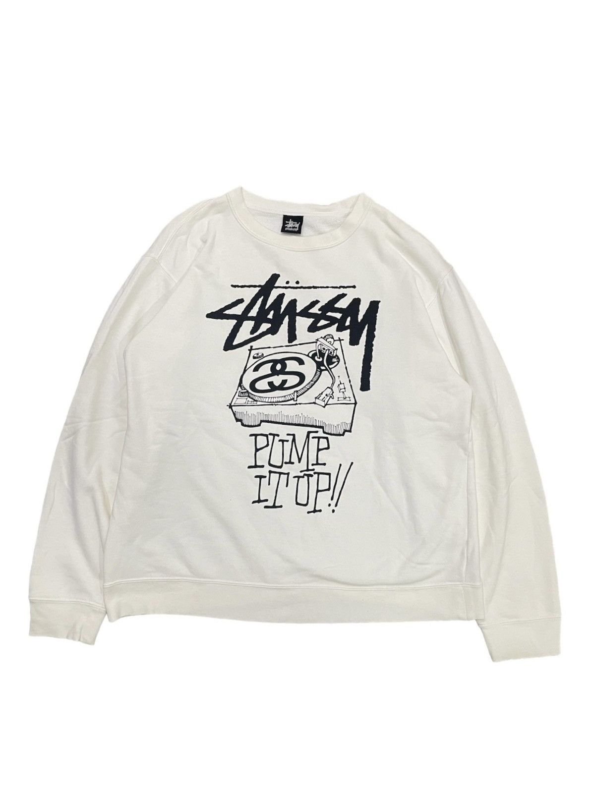 Stussy Stussy Pump It Up Crewneck White Medium Size US L / EU 52-54 / 3 - 1 Thumbnail