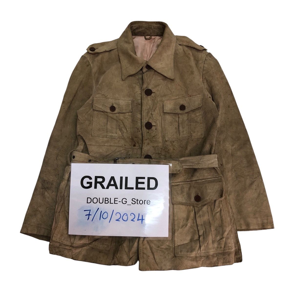 Japanese Brand × Vintage 📌Vintage Belted Leather Jacket Biker Hants Issey Miyake Size US M / EU 48-50 / 2 - 1 Thumbnail