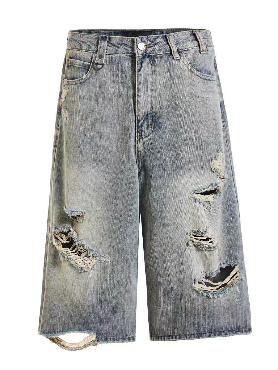 Japanese Brand × Vintage Vintage casual beggar's ripped baggy denim shorts Size US 34 / EU 50 - 3 Thumbnail