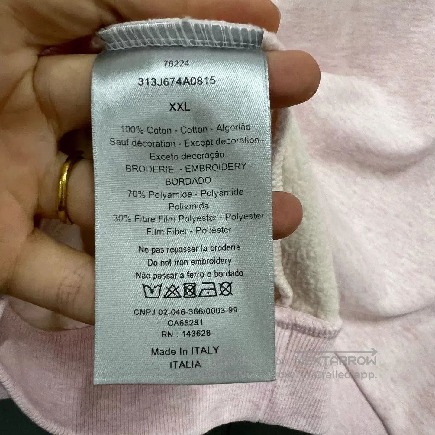 Dior pink embroidered logo sweatshirt by Dior. Size XL / US 12-14 / IT 48-50 - 2 Thumbnail