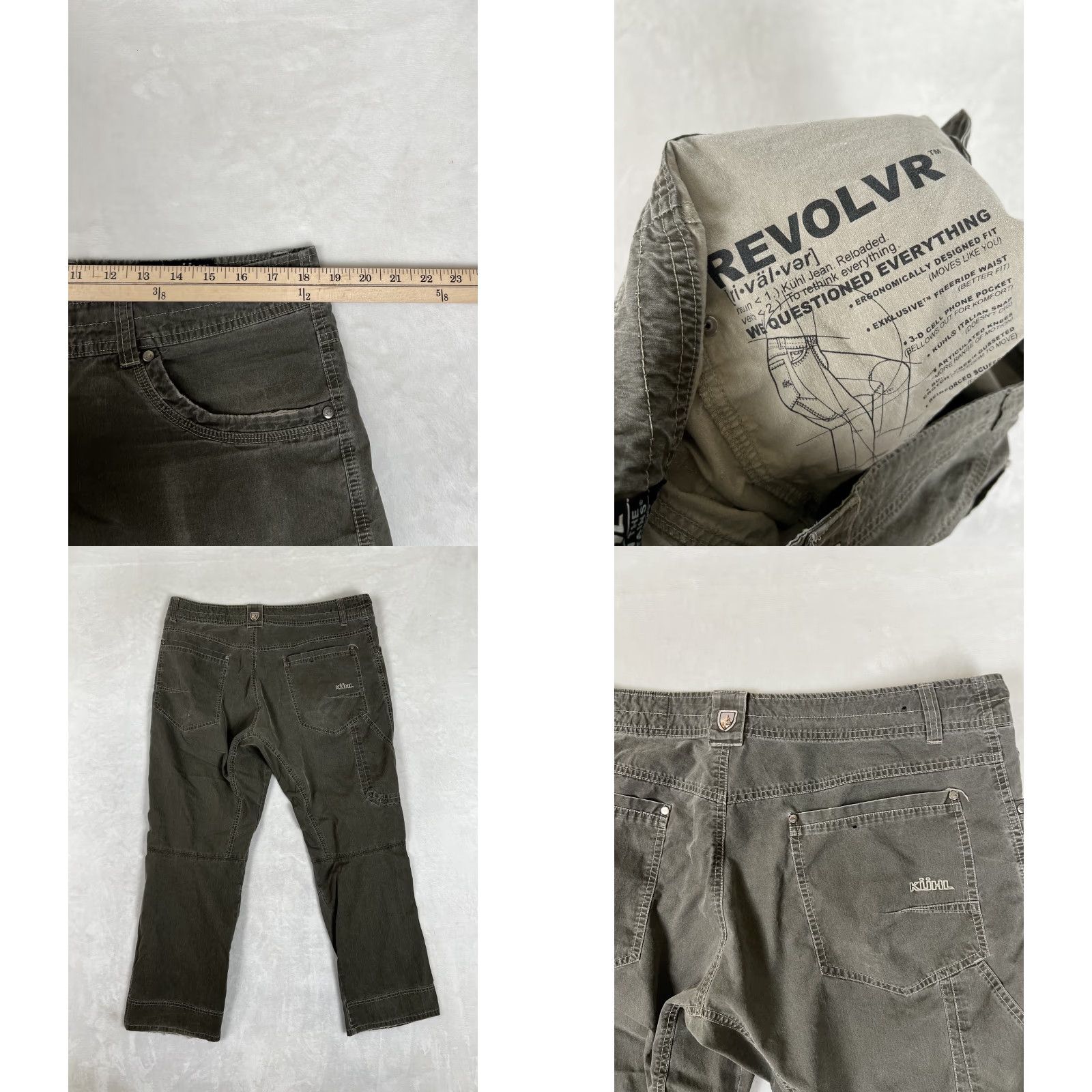 Vintage KÜHL Revolvr Vintage Patina Dye Hiking Pants Mens 36x30 Green Outdoor Straight Pants Size US 36 / EU 52 - 8 Thumbnail