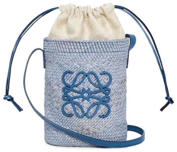 Loewe Loewe x Paula's Ibiza - Anagram Bucket Bag in Blue Raffia Size ONE SIZE - 1 Thumbnail