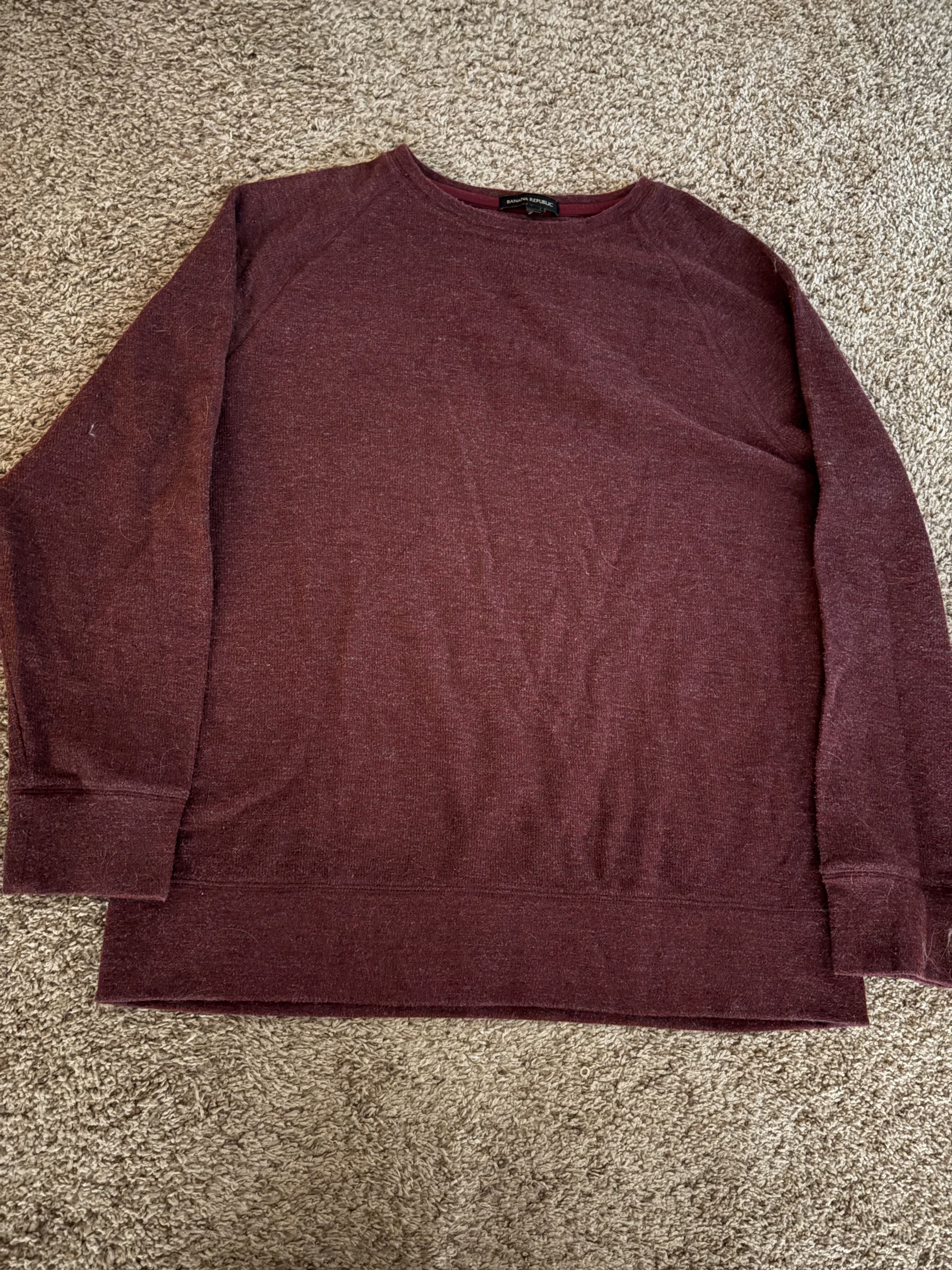 Banana Republic Dark Red maroon sweater knitwear Size US L / EU 52-54 / 3 - 1 Thumbnail