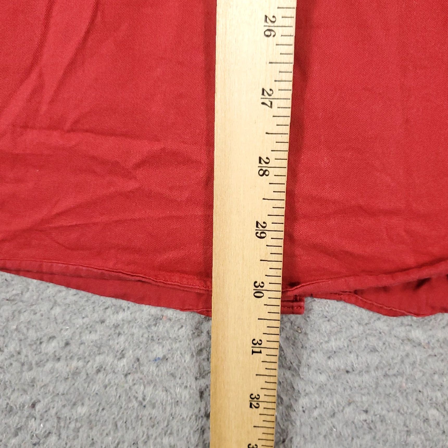 Tommy Hilfiger Tommy Hilfiger Dress Shirt Men 16.5 Red Long Sleeve Button Up Solid Classic Modern Size 42R - 4 Thumbnail