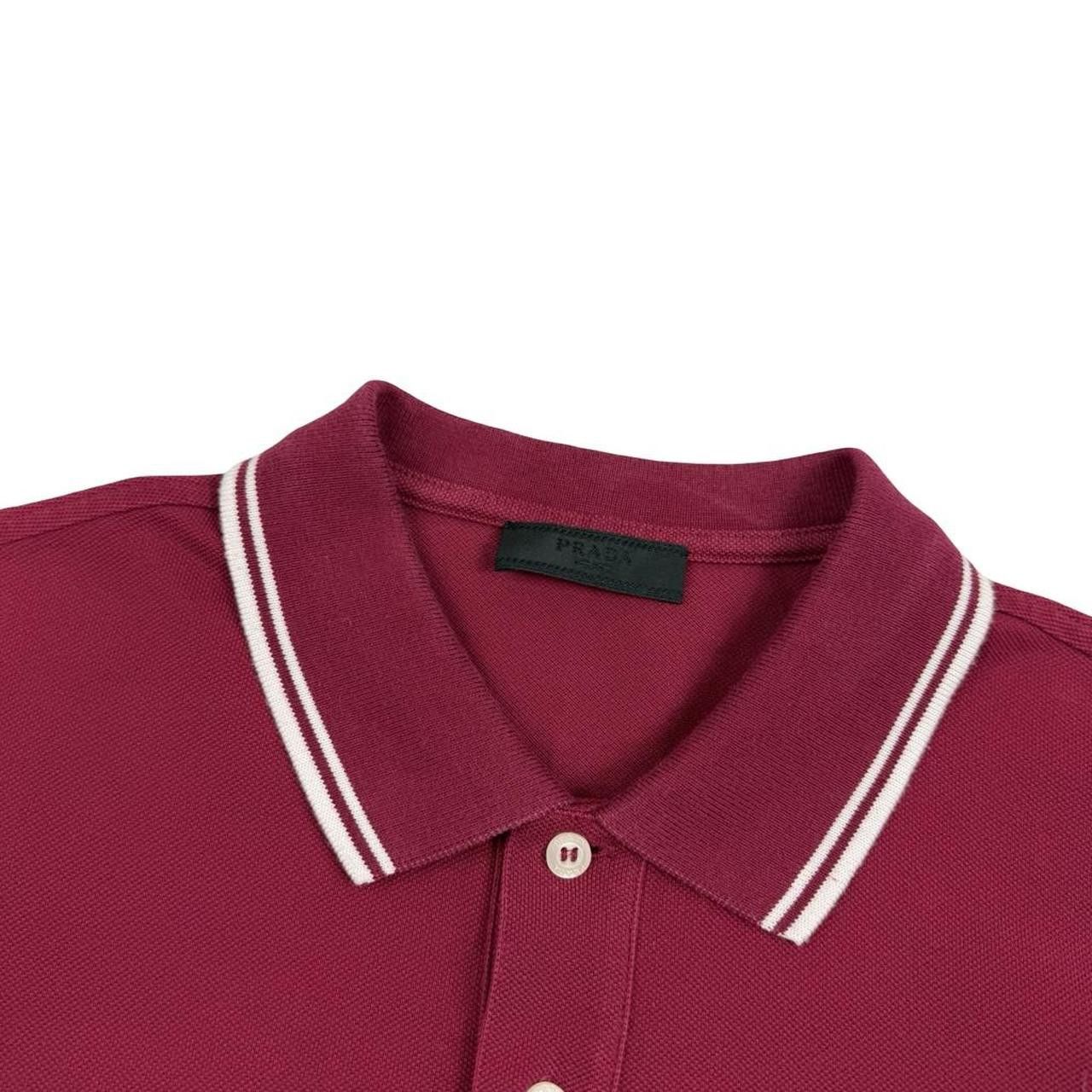 Prada Burgundy Prada Sport Red Tab Polo Shirt - Large Size US L / EU 52-54 / 3 - 5 Thumbnail