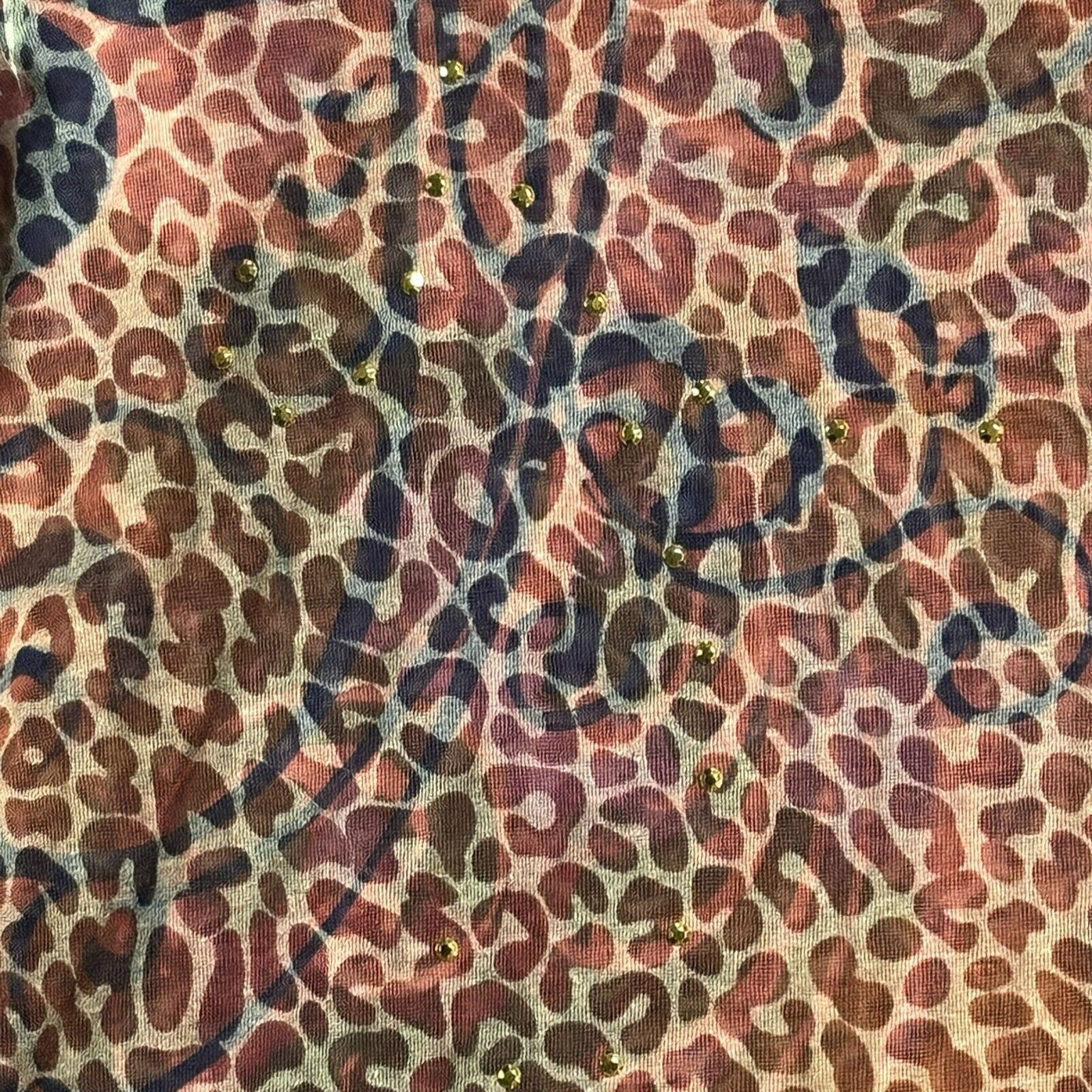 Other Y2K Leopard Print Top 16W Plus Rhinestones Whimsigoth Fairy Size XXL / US 16-18 / IT 52-54 - 6 Thumbnail