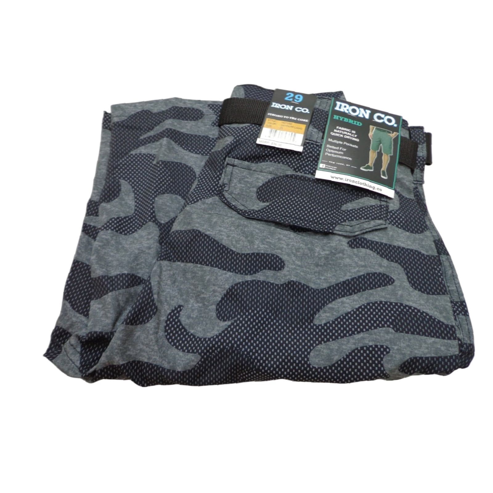 Vintage IRON CO. Hybrid Shorts Gray Camouflage Belted 29 NEW Men Regular Size 29 Size US 29 - 1 Thumbnail
