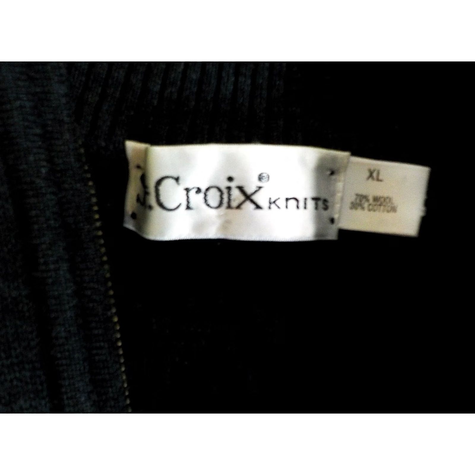 Vintage ST. Croix Knits 1/4 Zip Sweater Gray/Black XL Wool/Cotton Men's Pullover Elbow Patches Size US XL / EU 56 / 4 - 5 Thumbnail