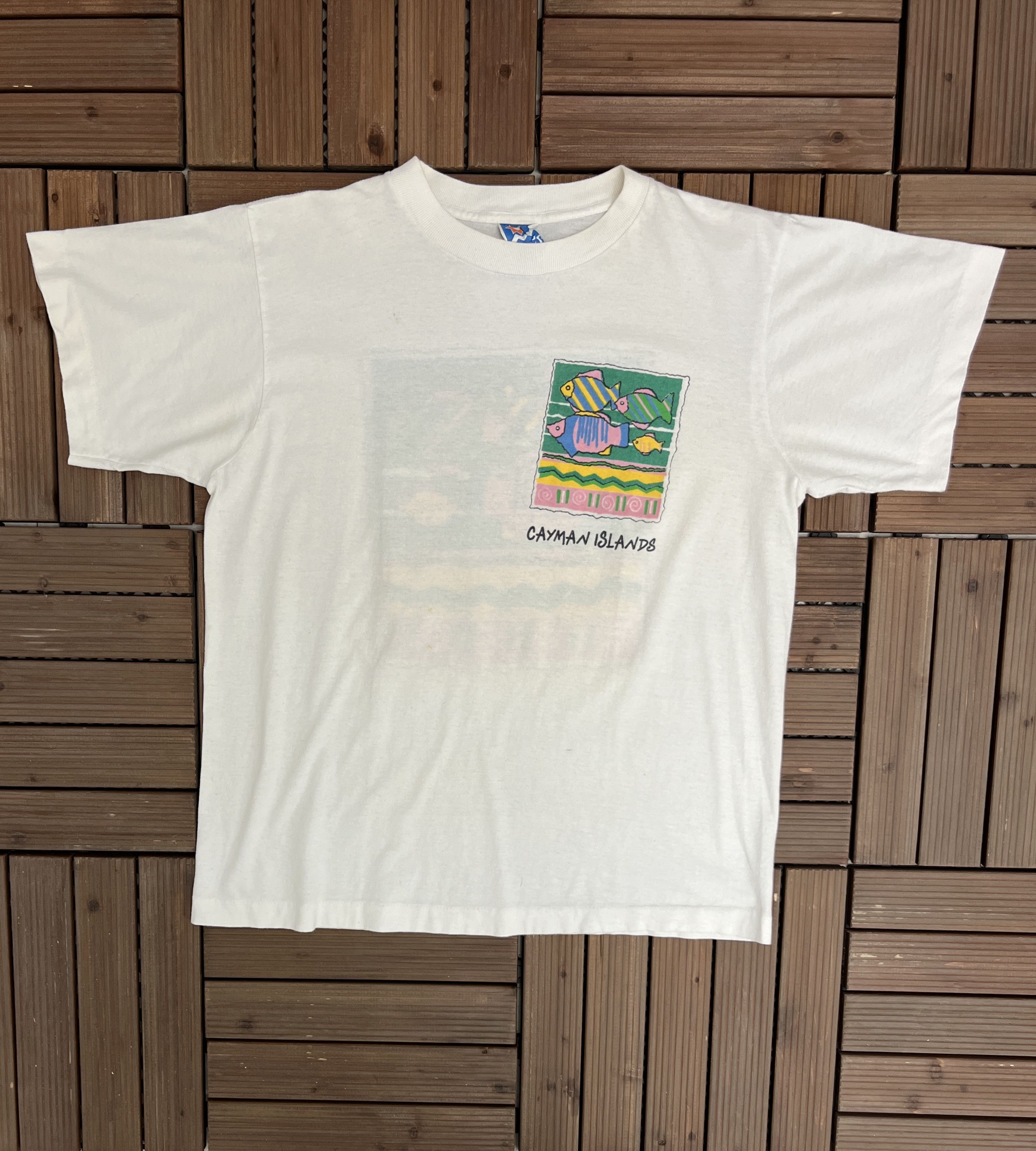 Vintage Cayman Islands Fish Vintage Tourist White T-Shirt Size US M / EU 48-50 / 2 - 1 Thumbnail