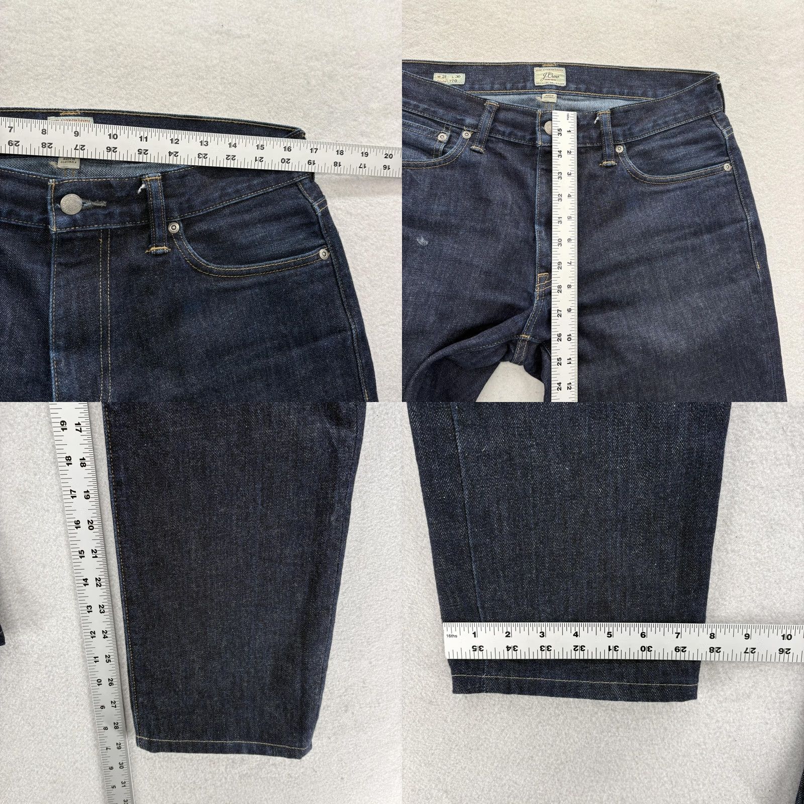 J.Crew J.Crew 770 Jeans Mens 31x30 Blue Dark Wash Straight Denim 100% Cotton Preppy - Jeans - Mens - 31x30 - Blue - Dark Wash - Preppy - 770 - Regular Fit Size US 31 - 8 Thumbnail