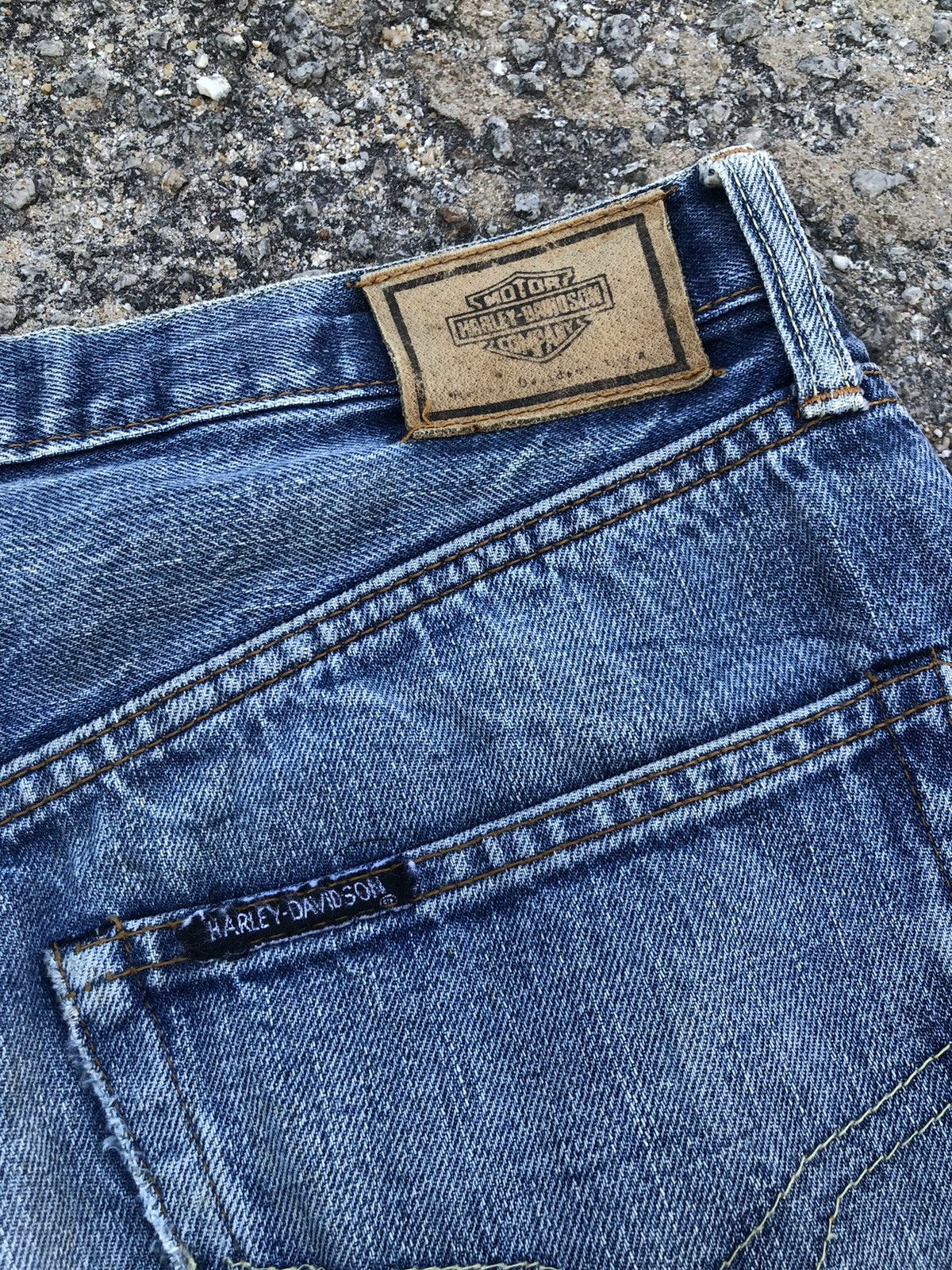 Harley Davidson × Vintage Vintage Harley Davidson Denim Jeans Size US 33 - 5 Thumbnail