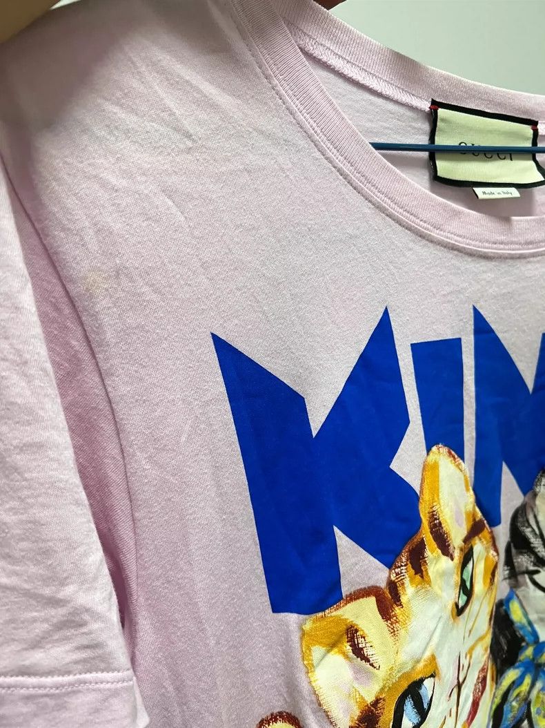 Gucci Gucci Pink cat printed T-shirt with short sleeves Size XS / US 0-2 / IT 36-38 - 5 Thumbnail