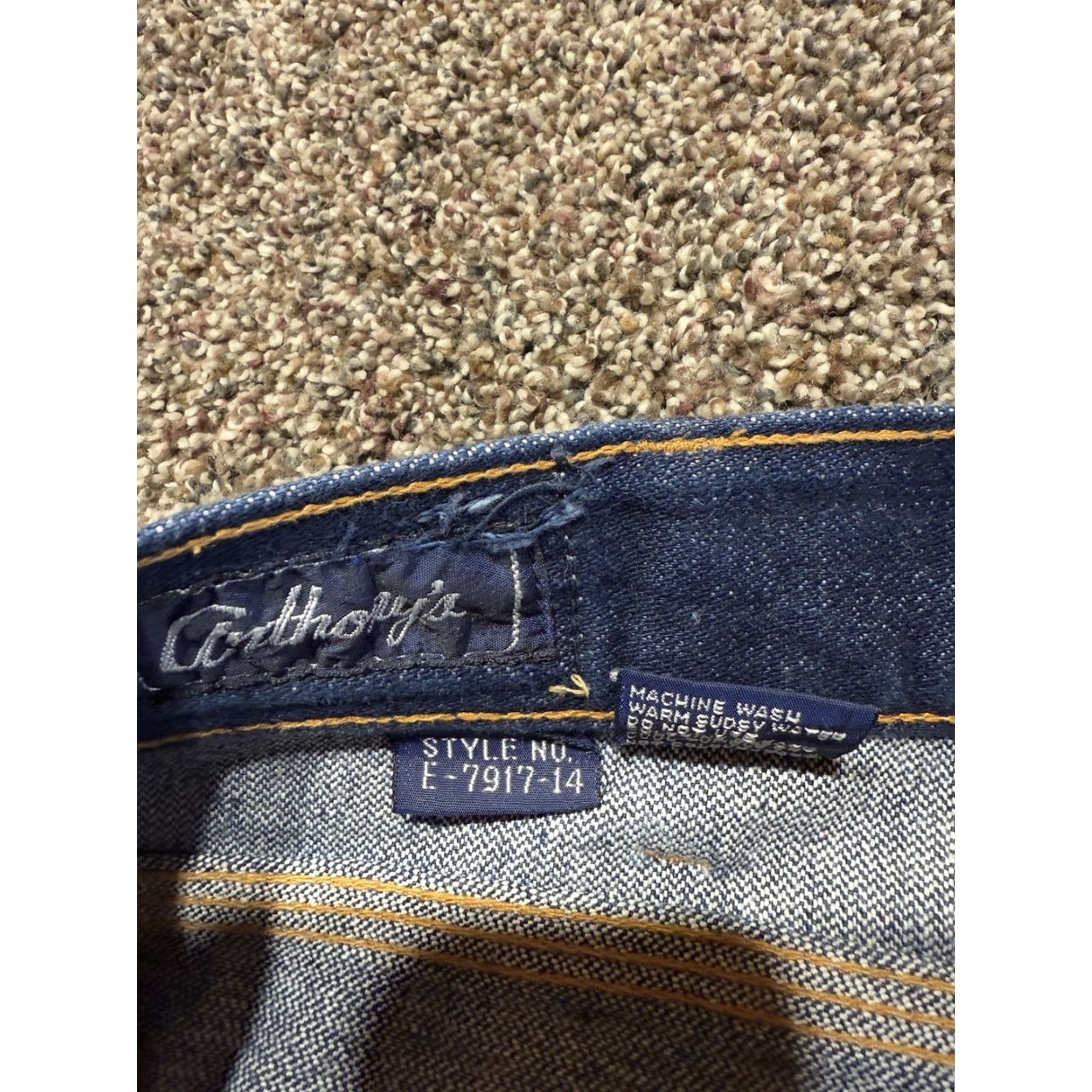 Denime VINTAGE Anthonys Jeans Men's 34 Tall Blue Denim 90s Raw Hem 34x37 5-Pocket Straight Size US 34 / EU 50 - 4 Thumbnail