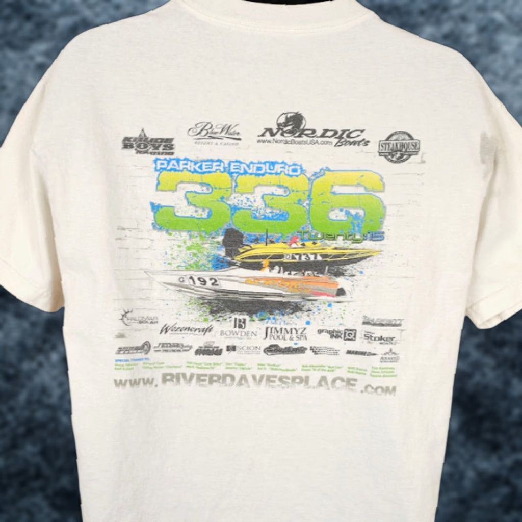 Parker Parker Enduro 336 Race T Shirt Mens Size Large White Speed Boat Racing 2015 Size US L / EU 52-54 / 3 - 1 Thumbnail