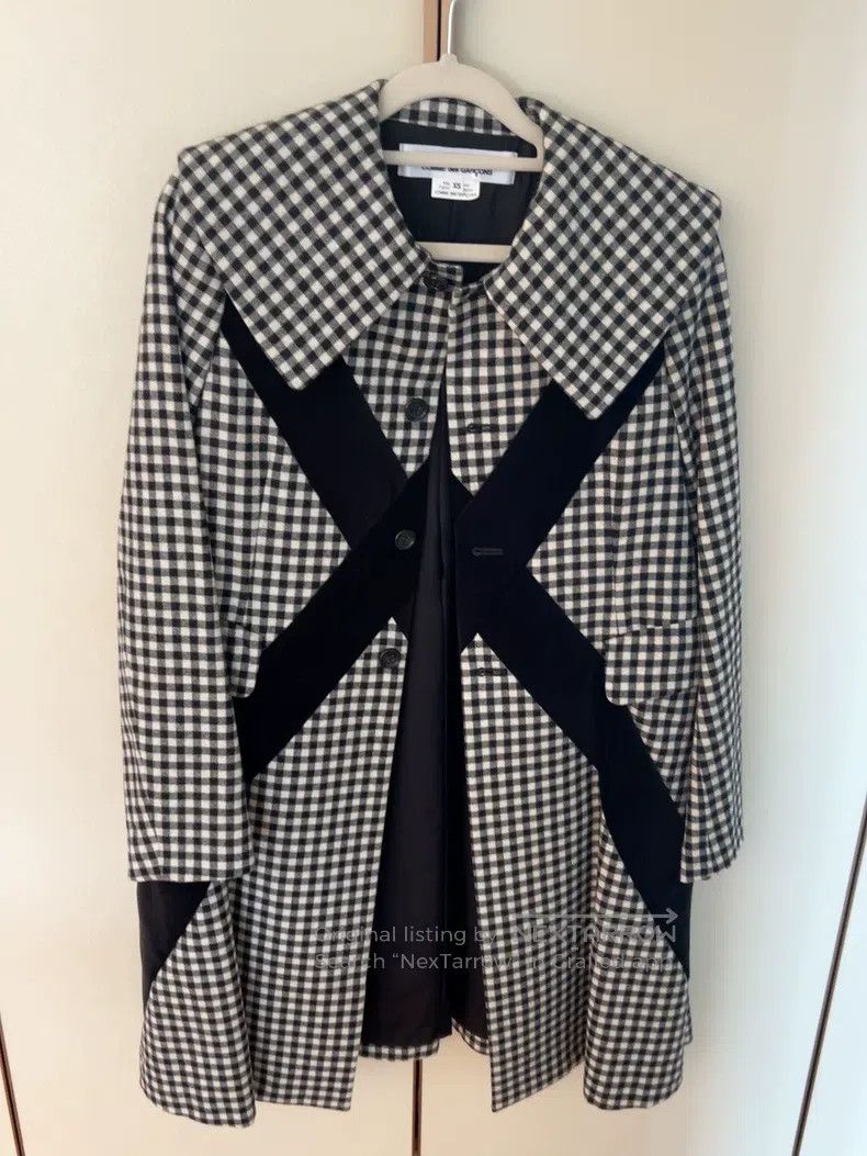 Comme des Garcons Comme Des Garcons Black and White Checkered Wool Coat Size XS / US 0-2 / IT 36-38 - 1 Thumbnail