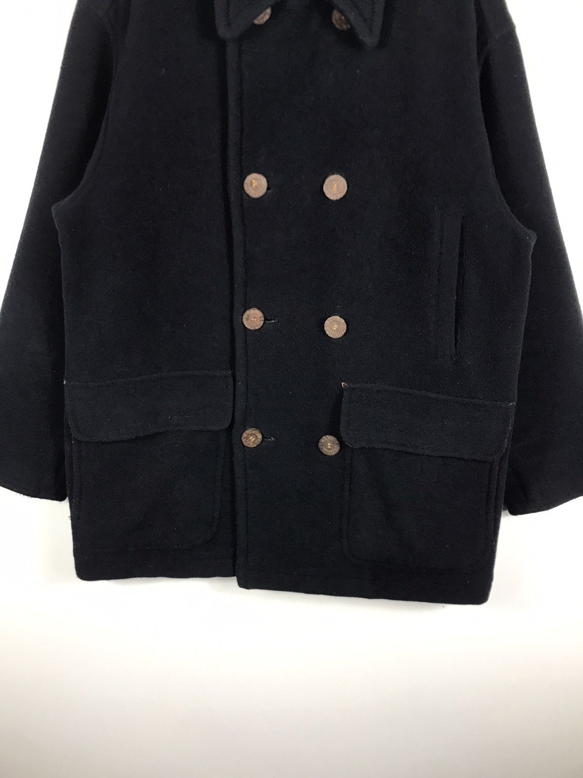 Japanese Brand × Vintage ⚡️Vintage ixi:z Fleece Double Breast Peacoat Jacket Size US L / EU 52-54 / 3 - 5 Thumbnail