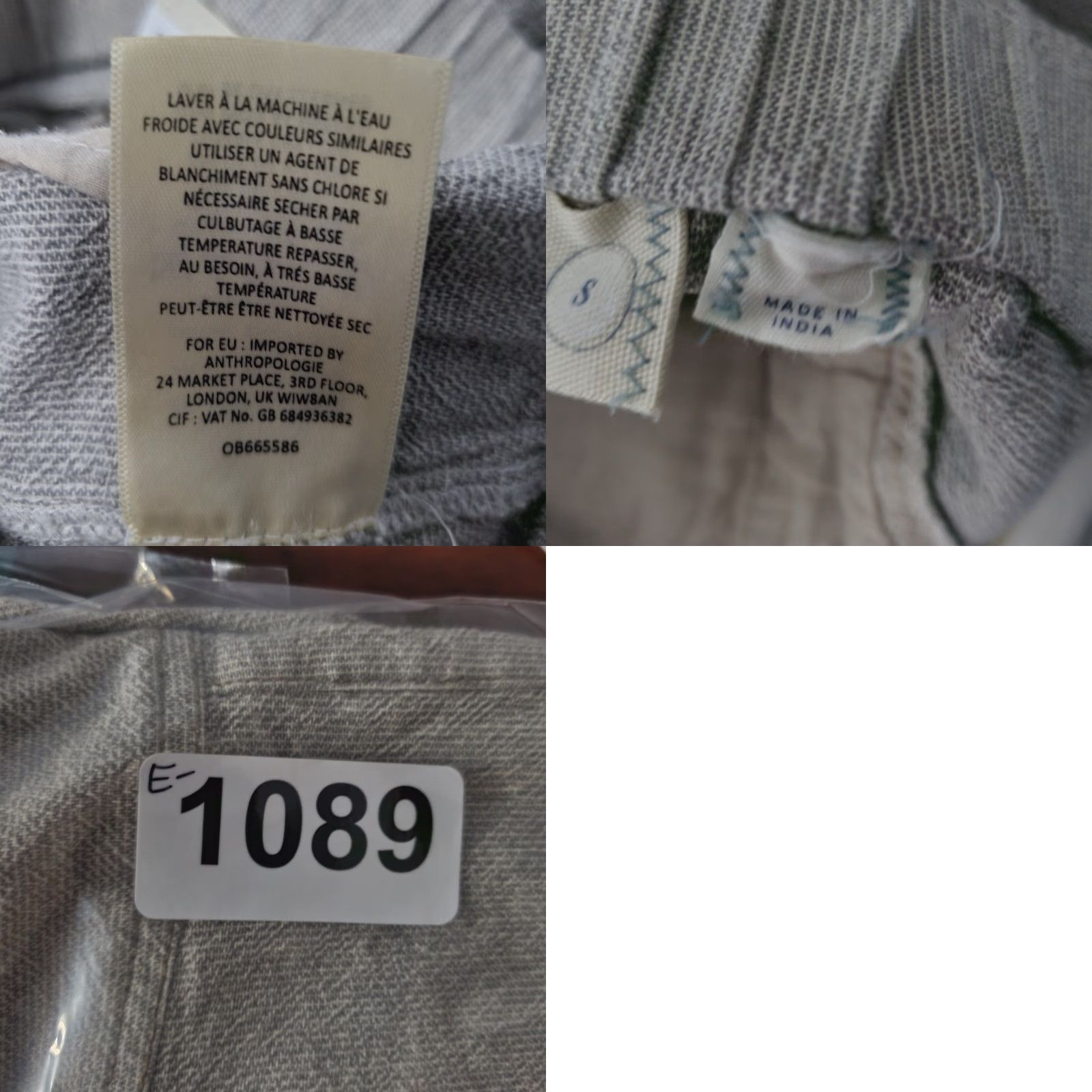 Anthropologie Anthropologie Womens Pants S Gray Pull On Ankle Crop High Waist Cotton Size 28" / US 6 / IT 42 - 9 Thumbnail