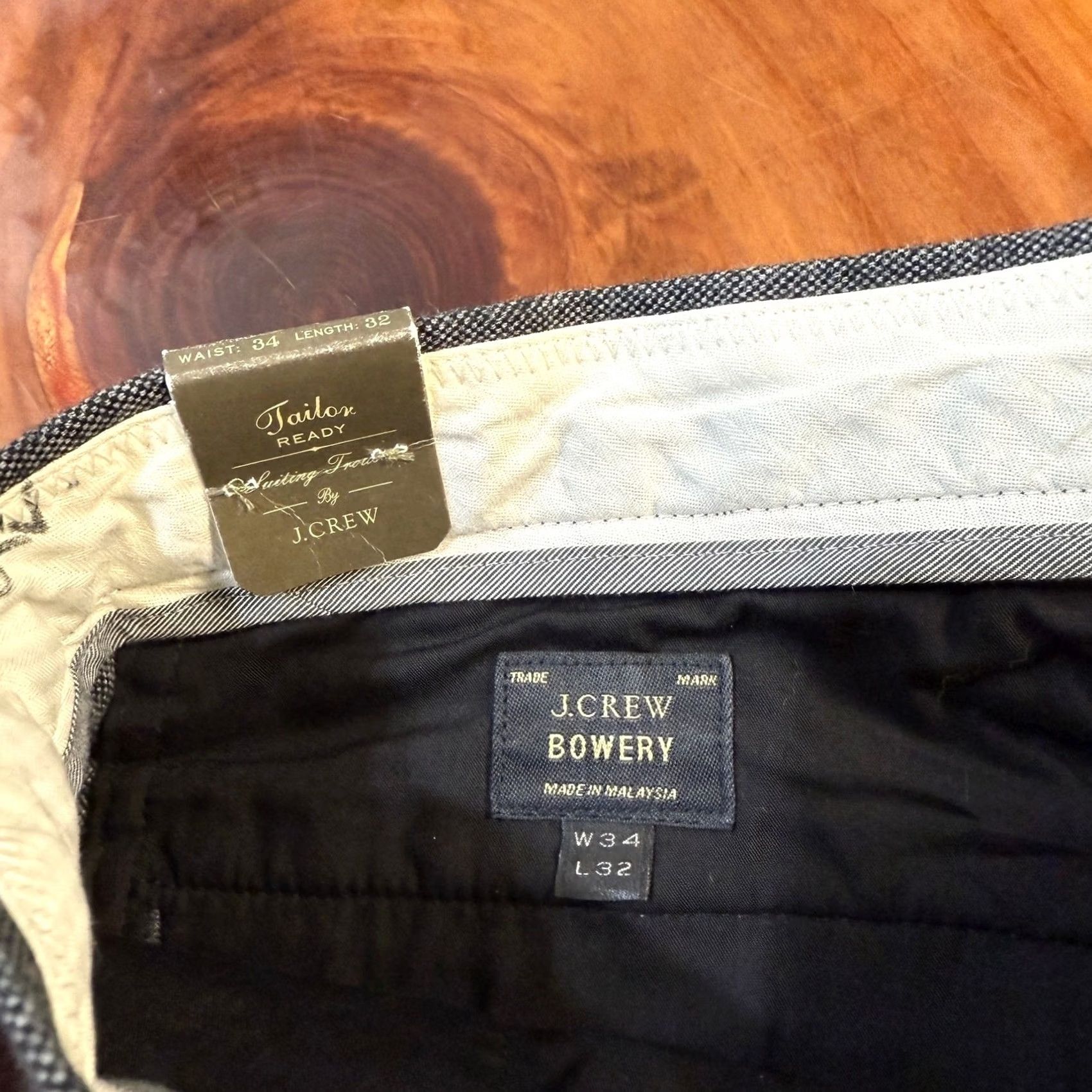 J.Crew J. Crew Pants 34 x 32 Cotton Bowery Slim Straight Flat Front Casual Dress Mens Gray Size US 32 / EU 48 - 4 Thumbnail