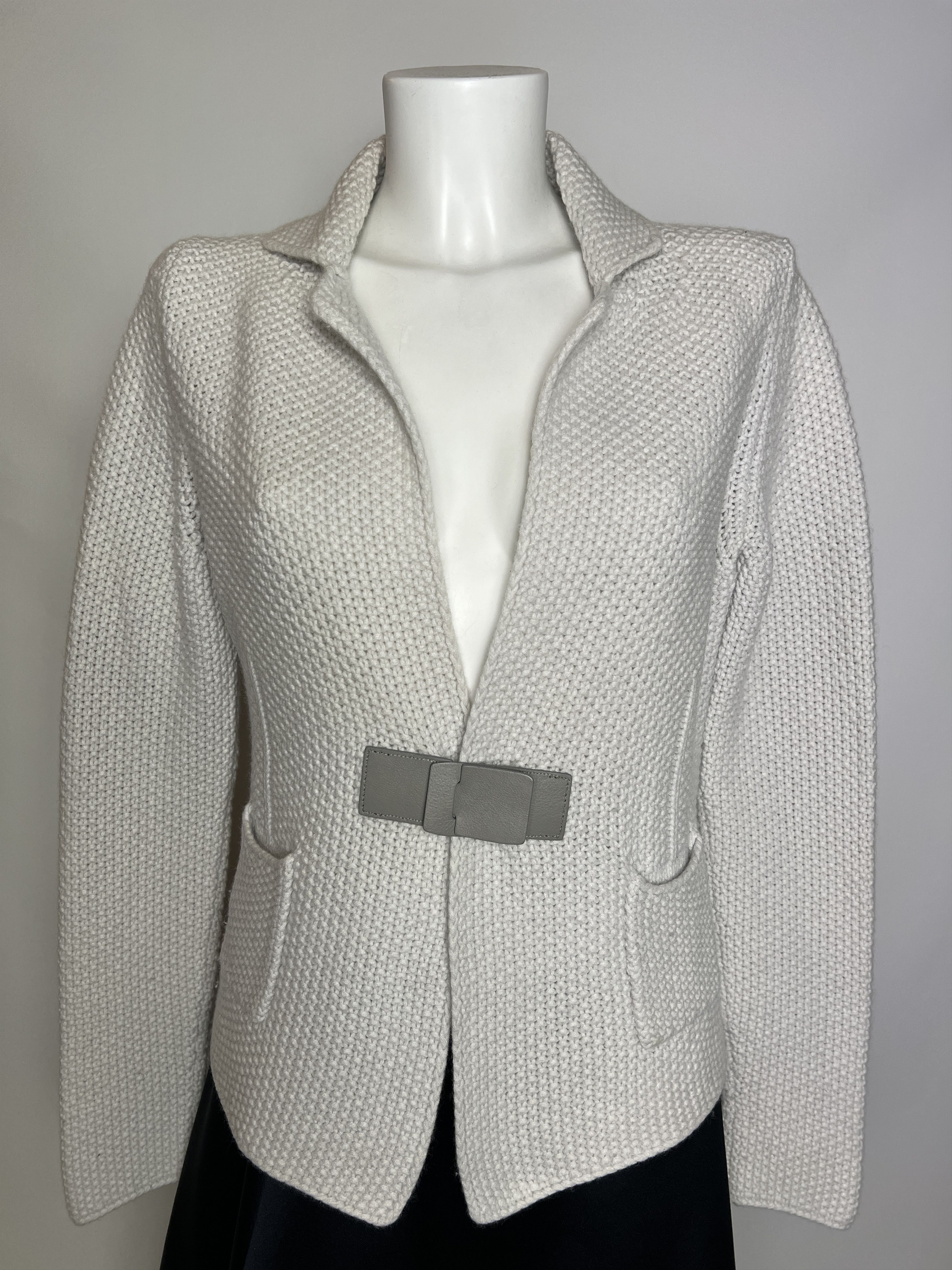 Fabiana Filippi Fabiana Filippi Women's Gray Wool Jacket Blazer Size L / US 10 / IT 46 - 2 Thumbnail